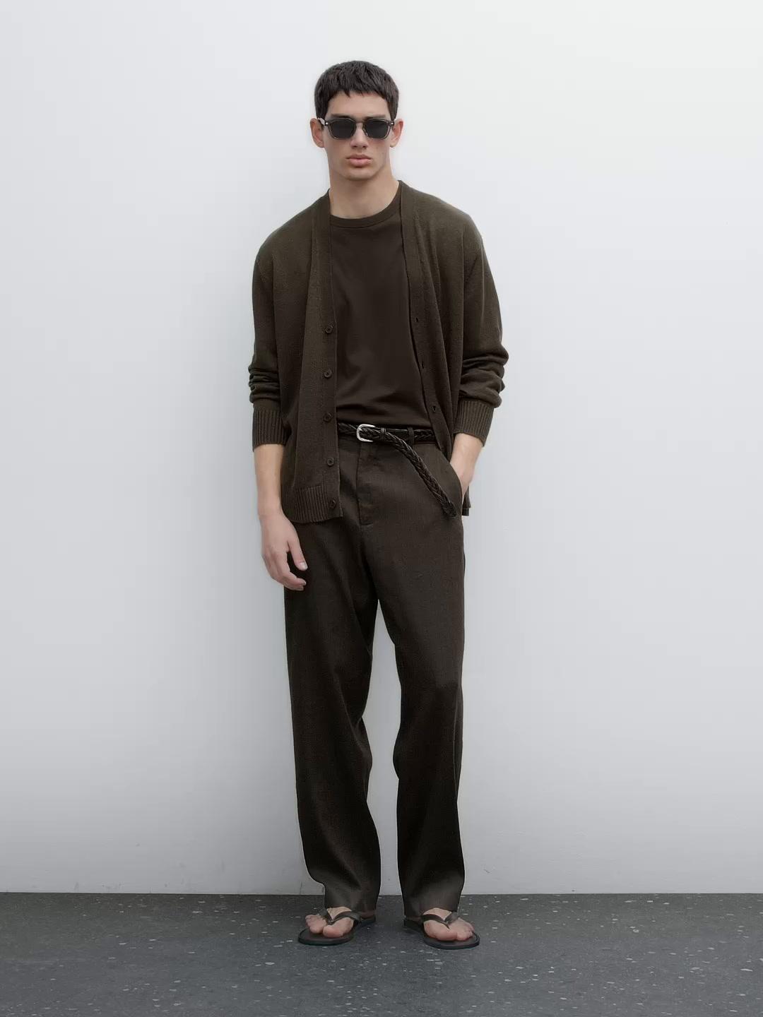 Linen blend knit cardigan Product Image