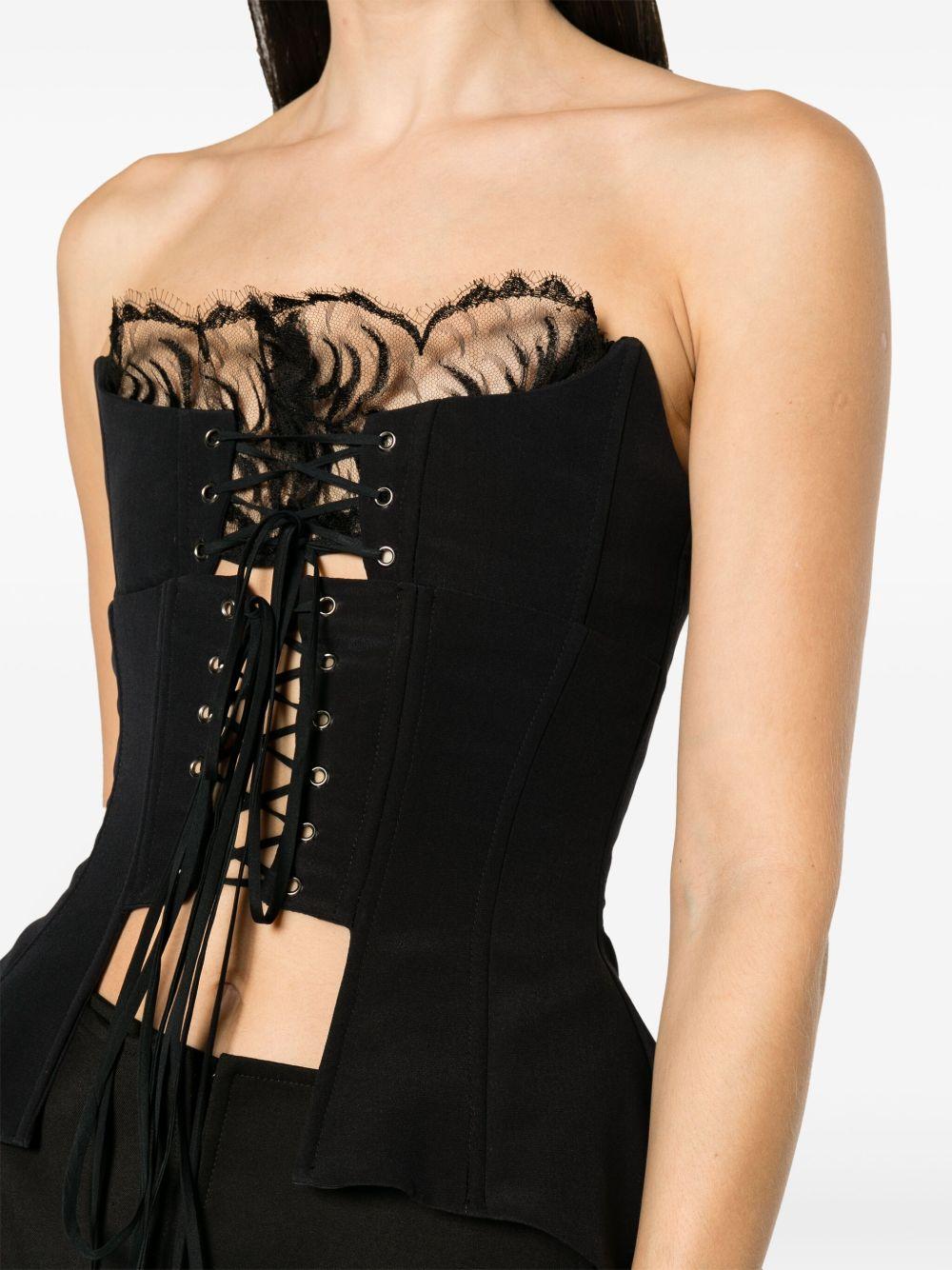 corset-style panelled-lace top Product Image