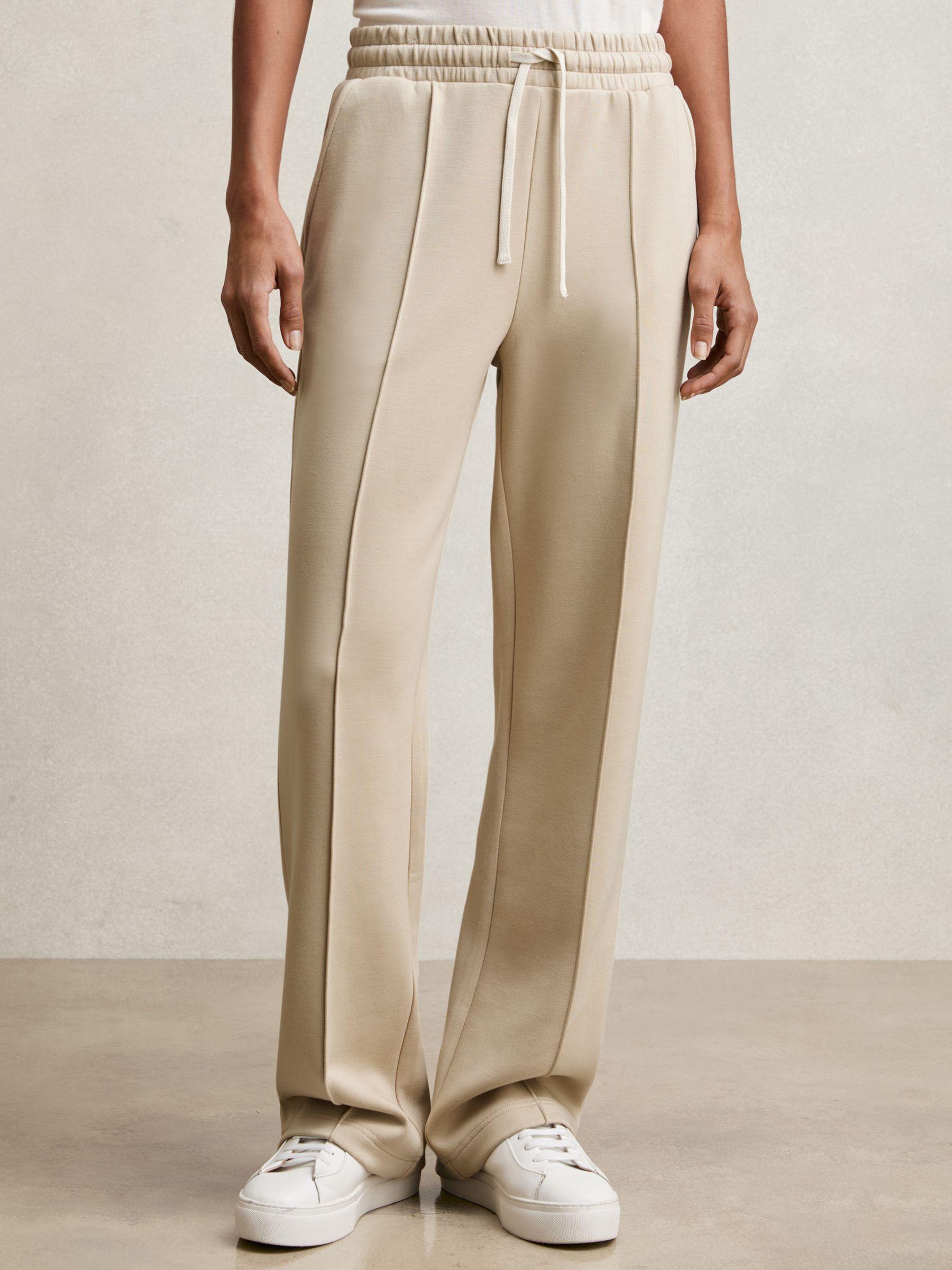 Interlock Pintuck Drawstring Joggers in Beige Product Image