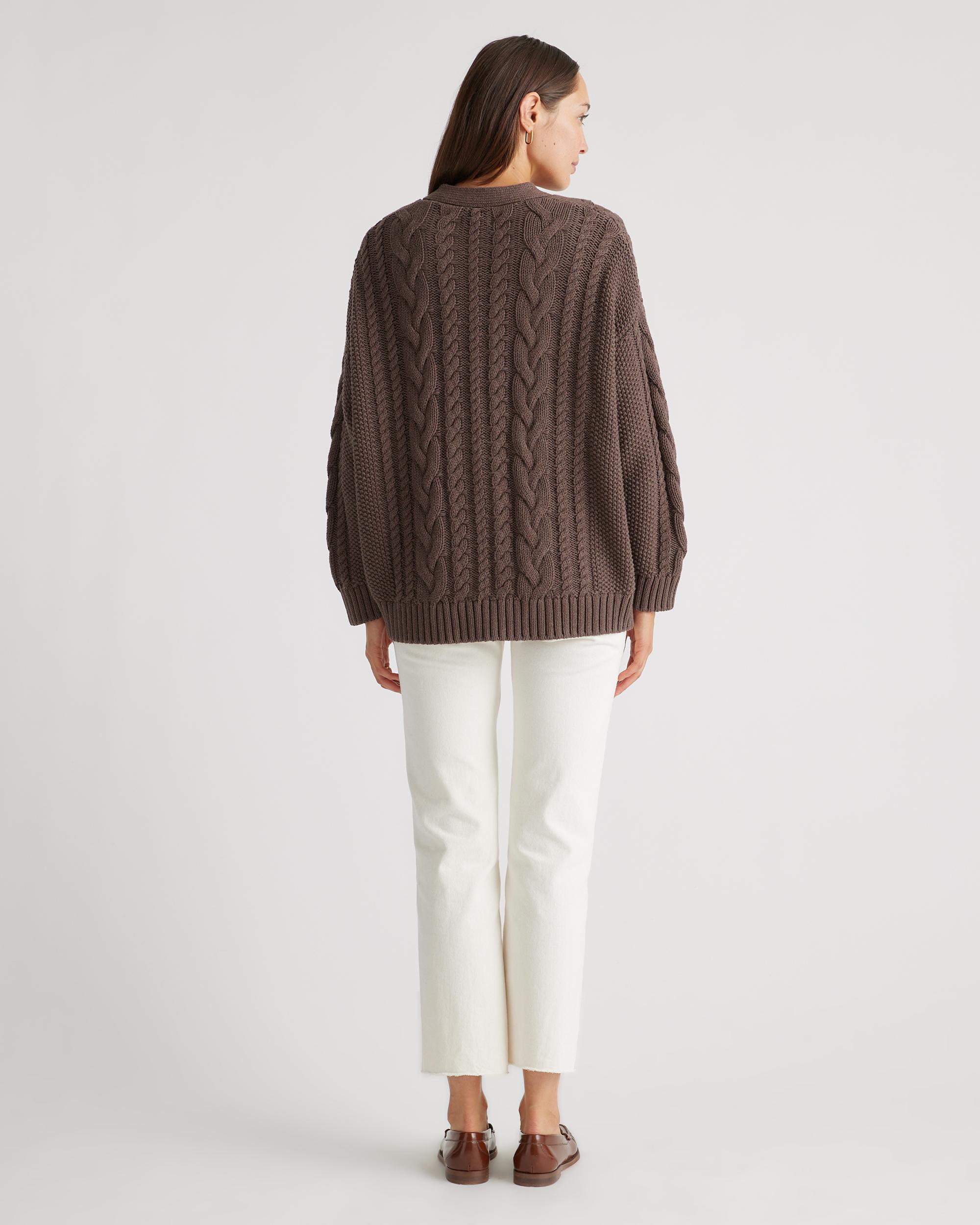 Quince | Women's Oversized Cable Cardigan Sweater Organic Cotton Product Image