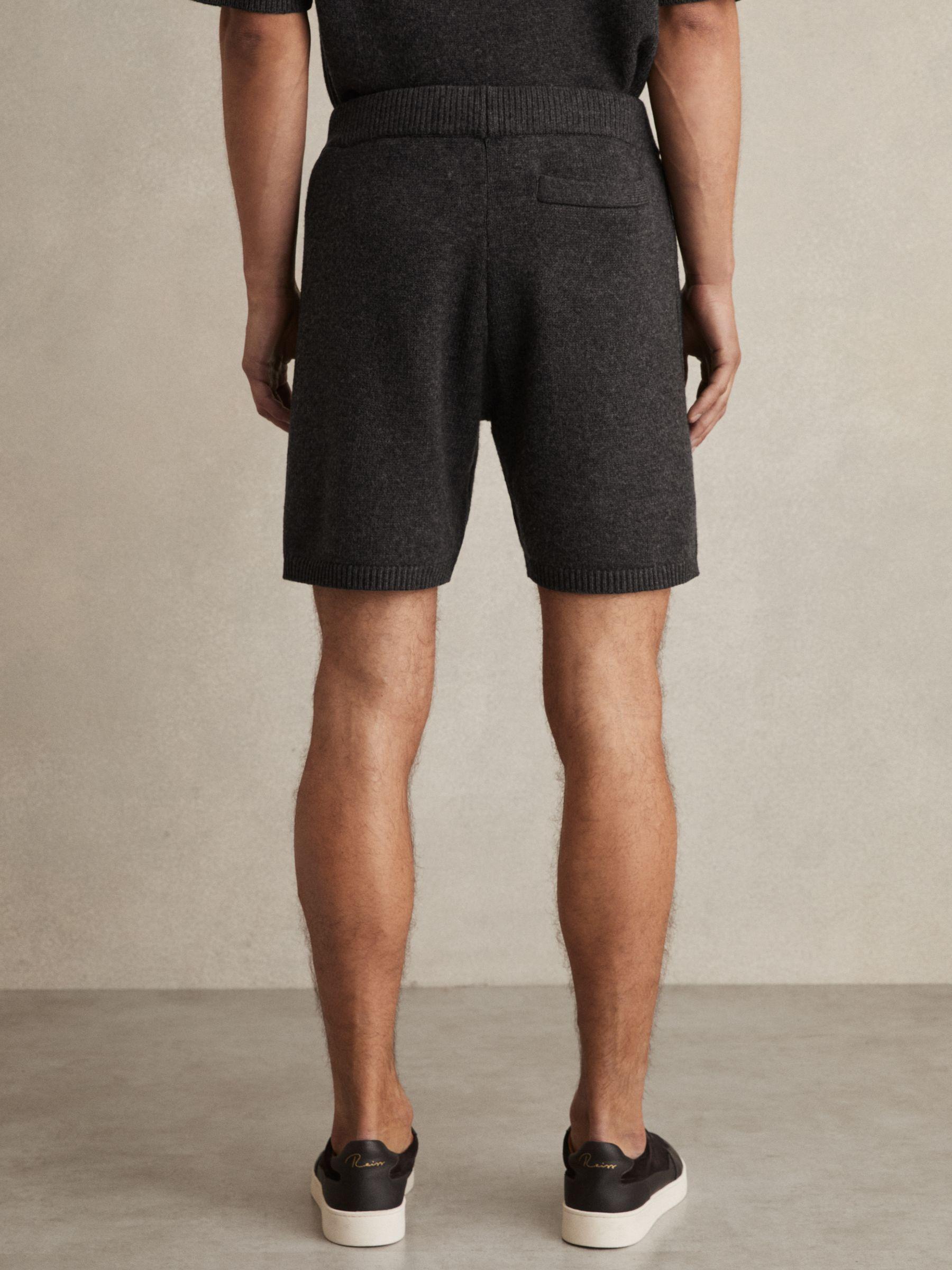 Wool Blend Heavy Knit Shorts in Charcoal Melange Product Image
