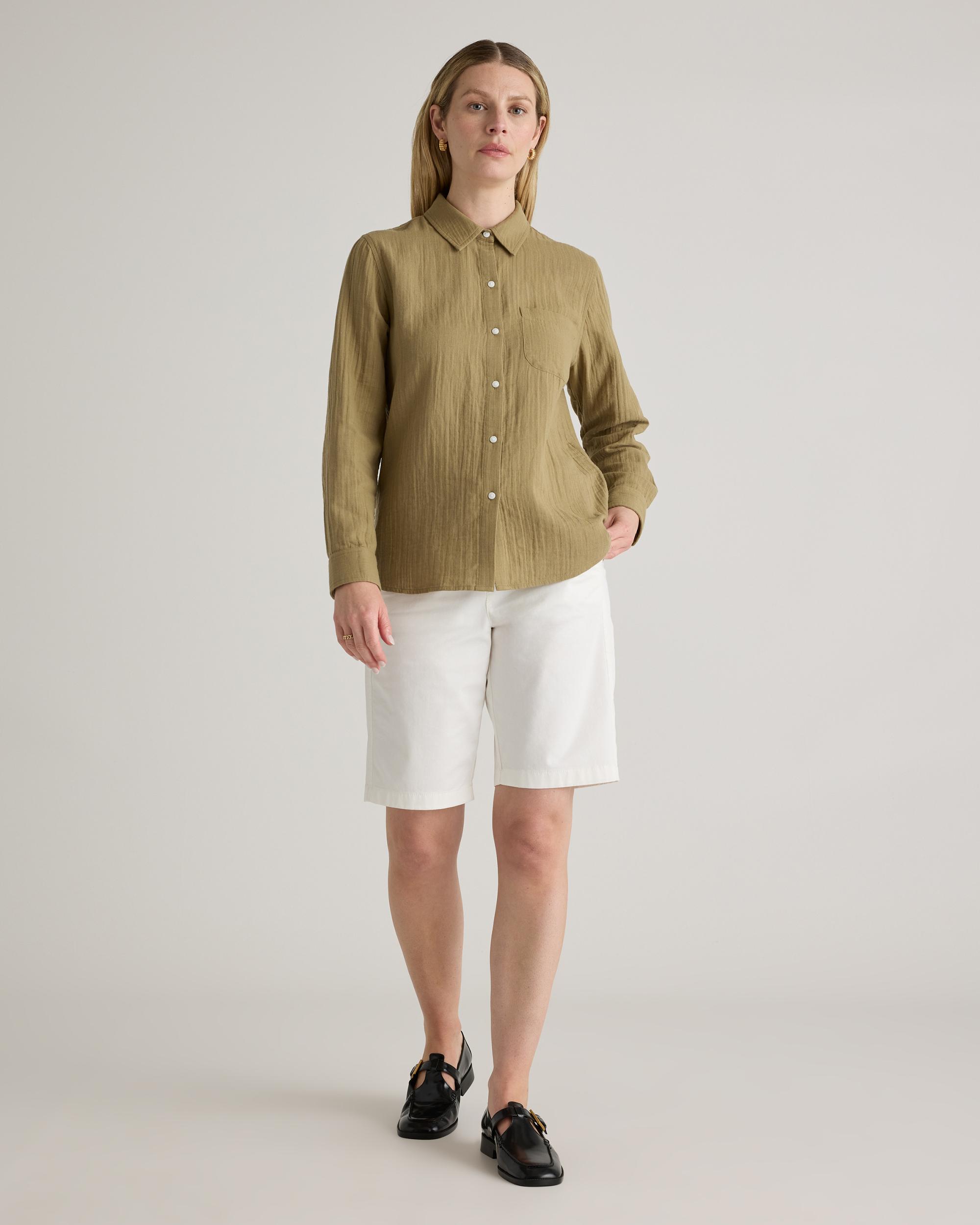 Quince | Women's Gauze Long Sleeve Shirt Size XL, Organic Cotton Product Image