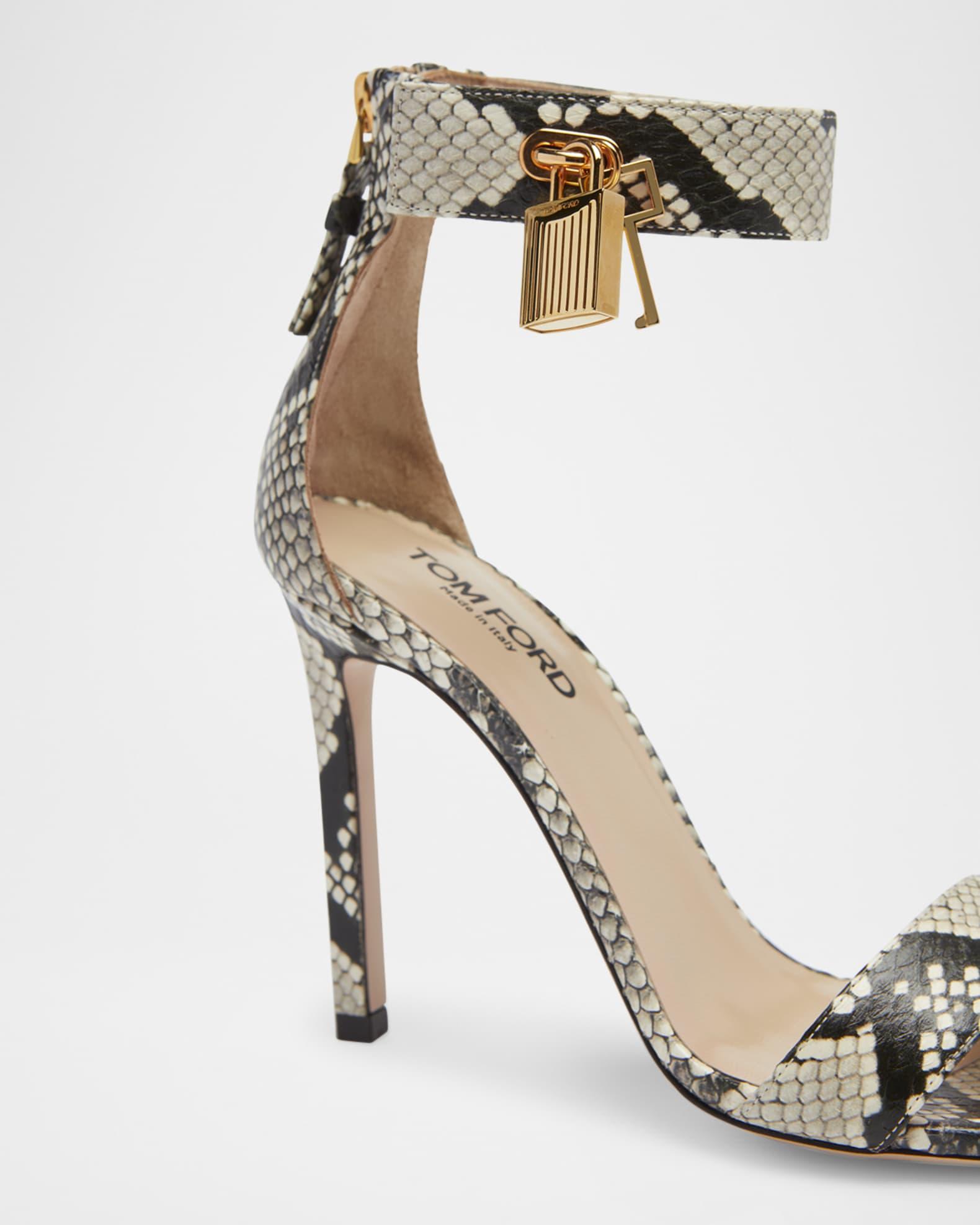 Lock Python Embossed Ankle-Cuff Sandals Product Image