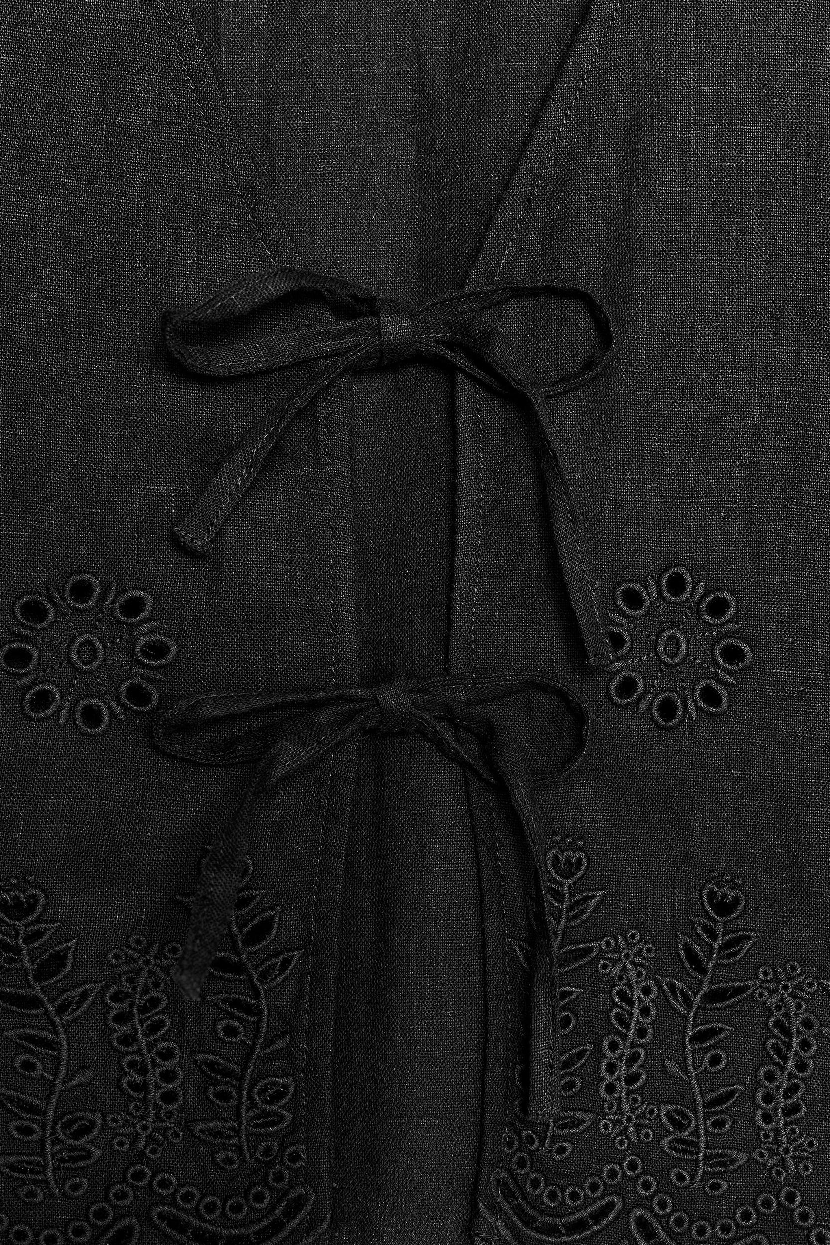 LINEN VEST WITH PERFORATED EMBROIDERY Product Image