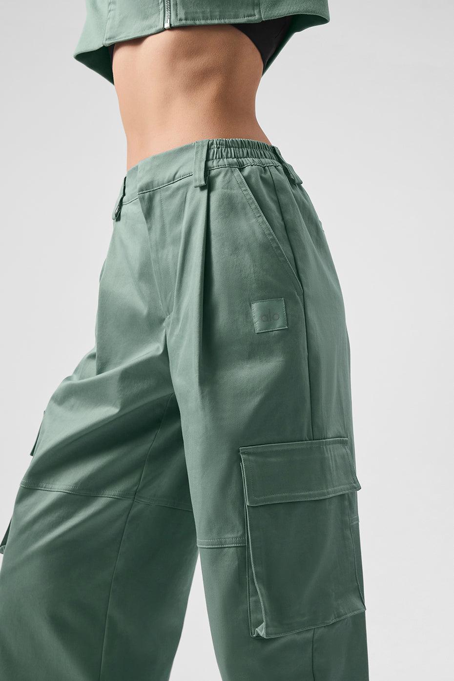 High-Waist Night Out Cargo Trouser - Botanical Green Product Image