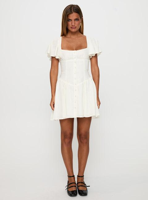 Forever More Mini Dress White Product Image