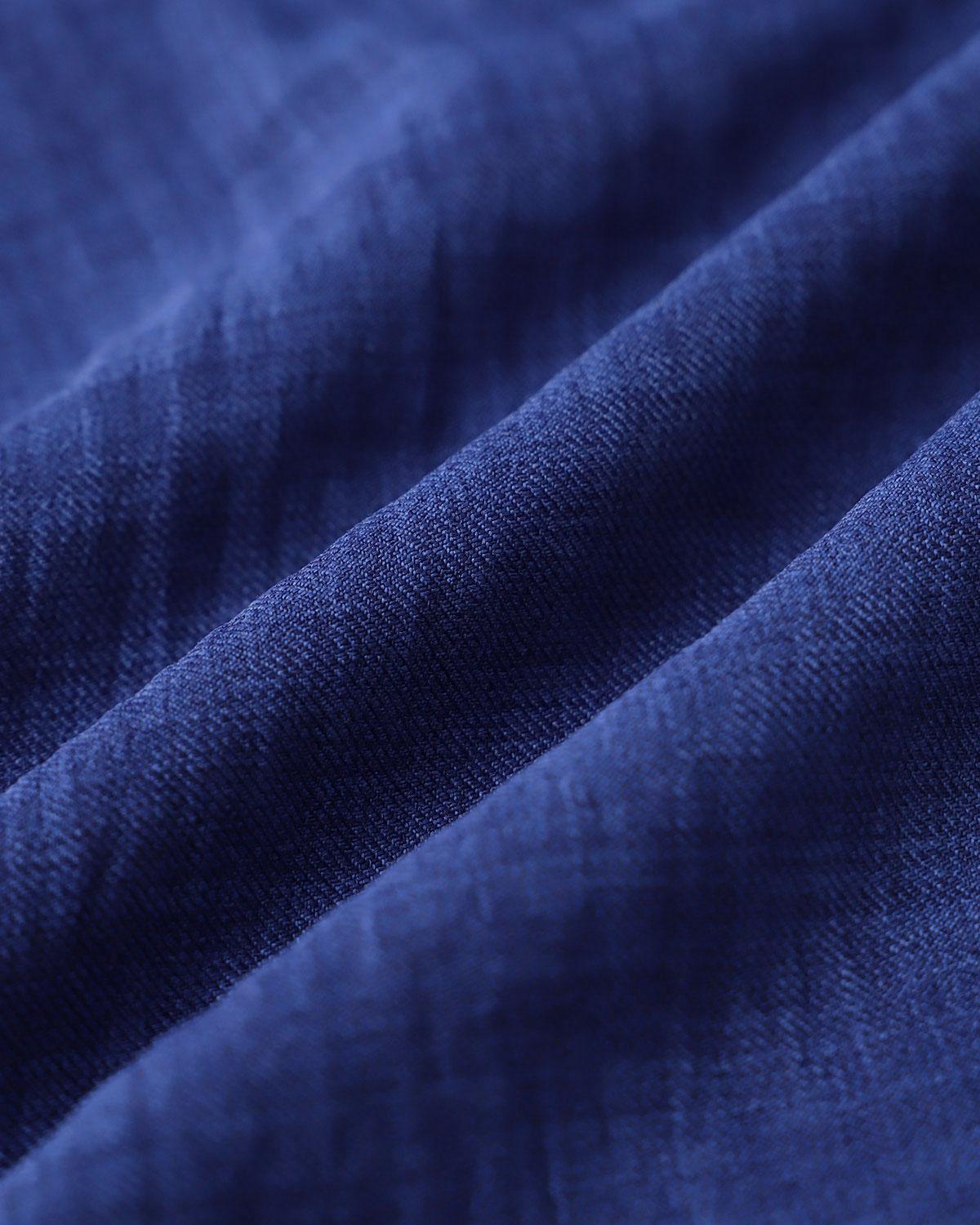 Blue Square Neck Pleated Sleeveless Midi Dress Product Image