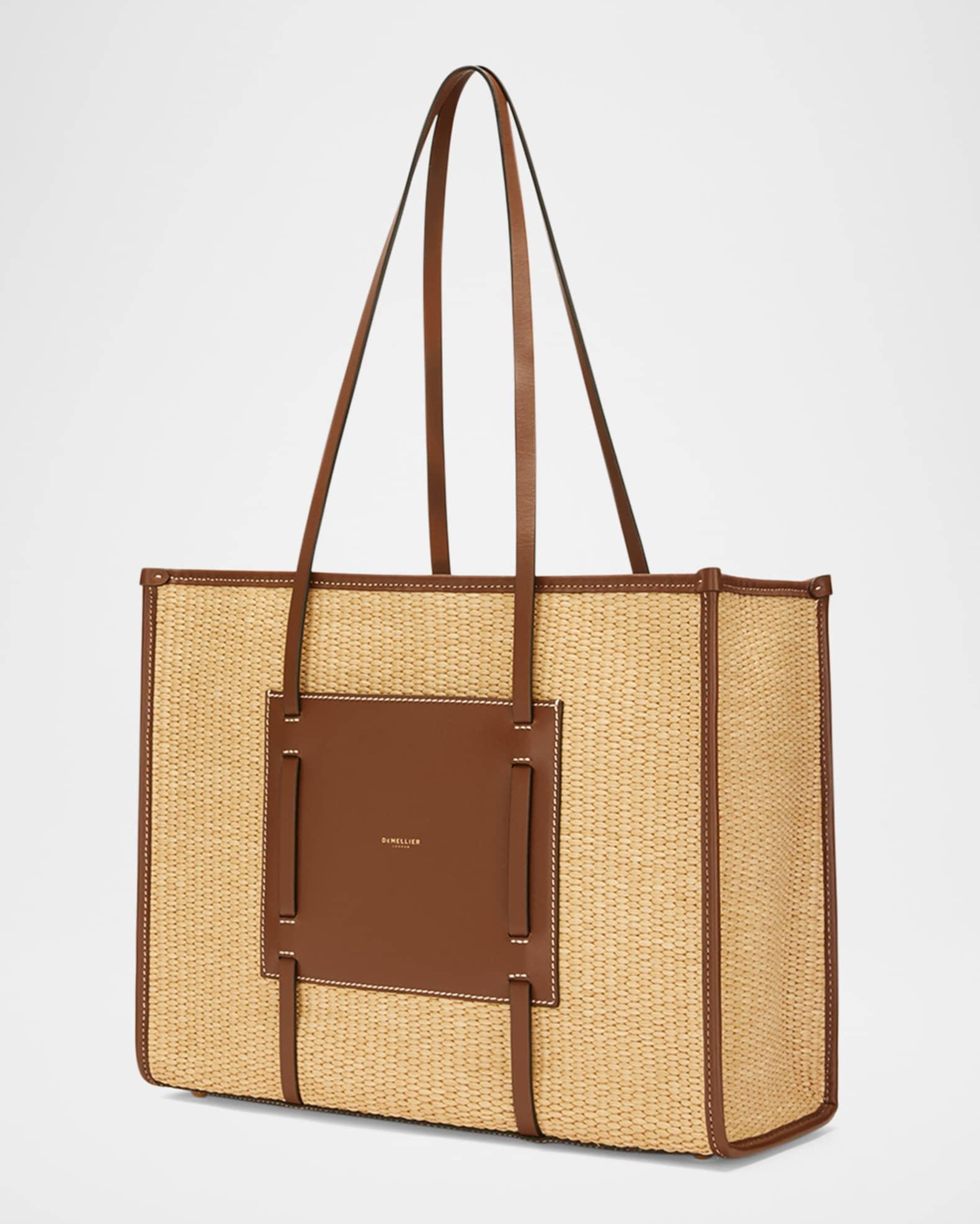 The Capri Canvas and Leather Box Tote Bag Product Image