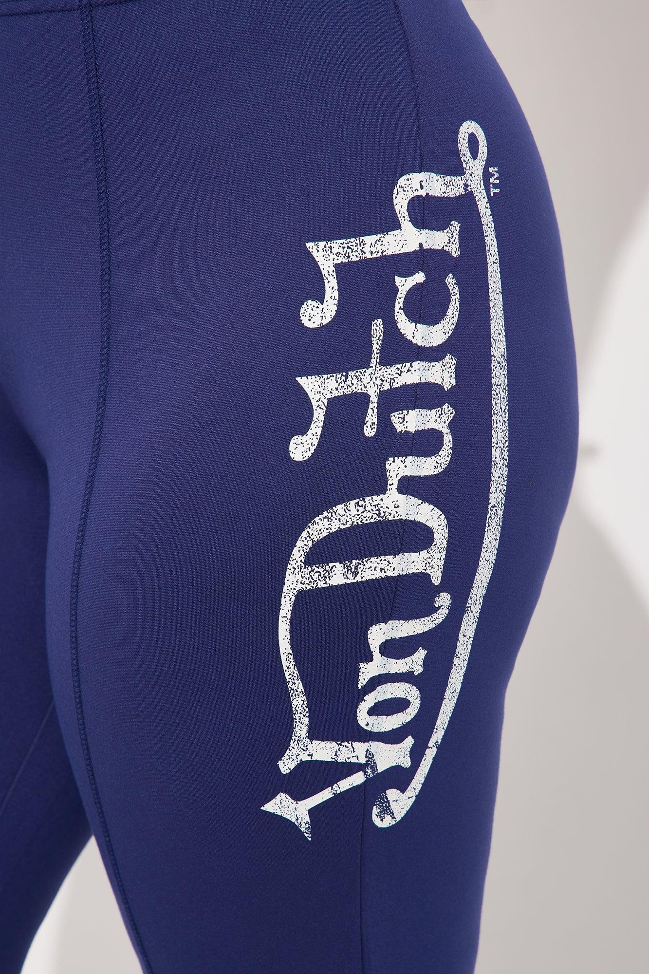 Von Dutch Rhinestone Washed Flared Pant - Navy/Red Product Image