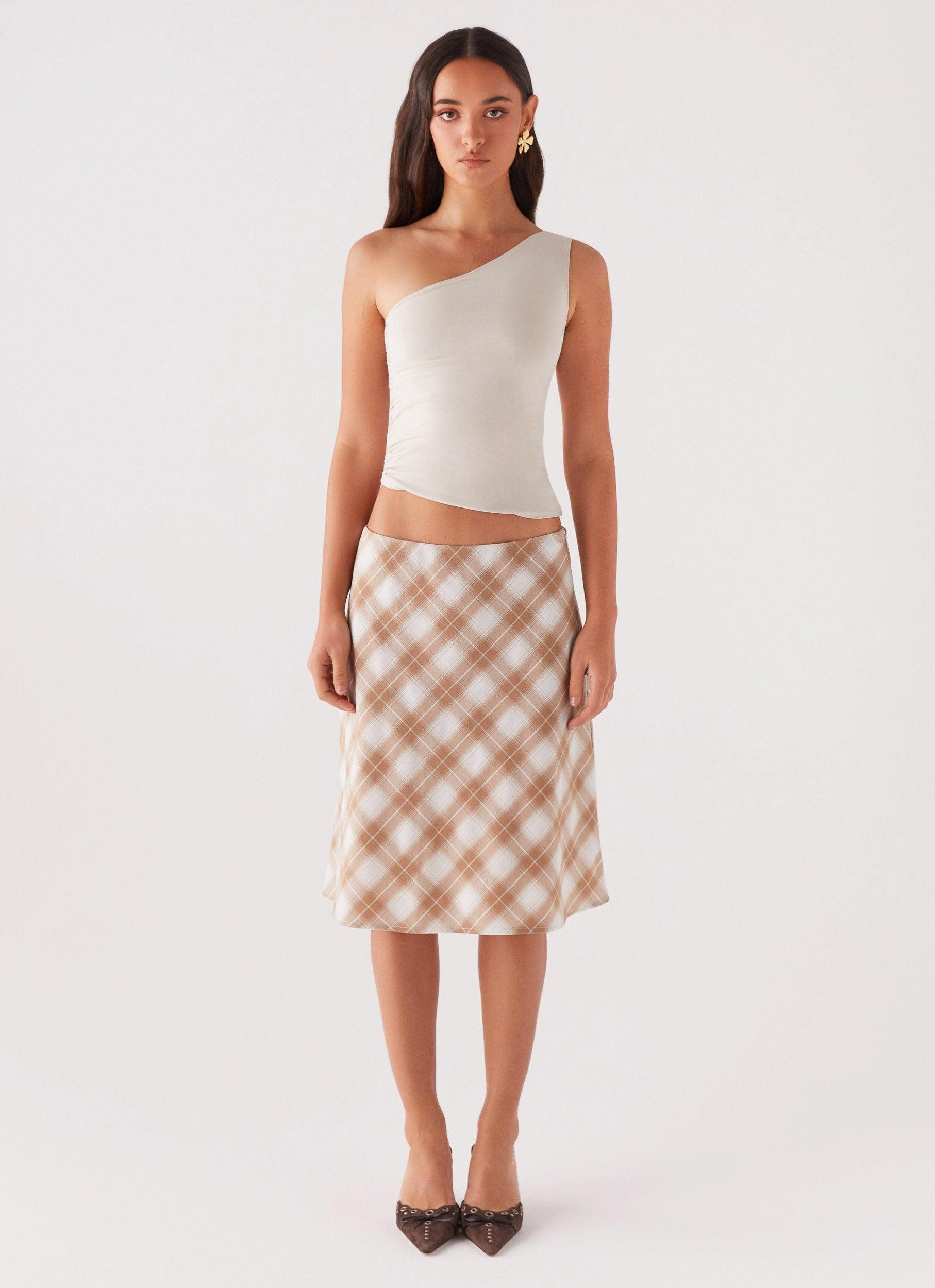 Lenny One Shoulder Top - Ecru Product Image