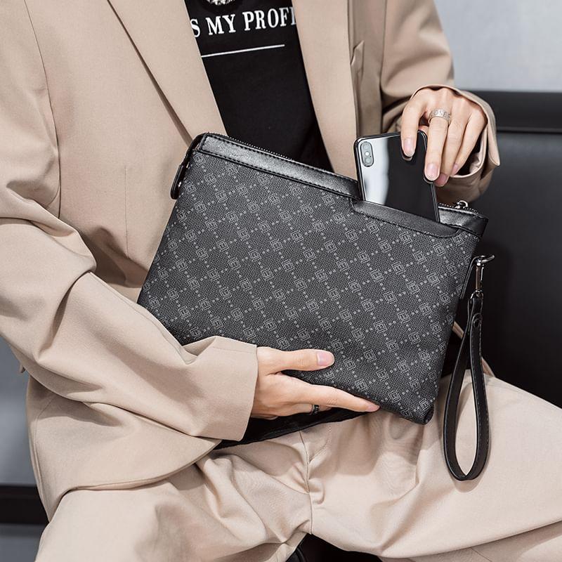 Patterned Faux Leather Clutch Product Image