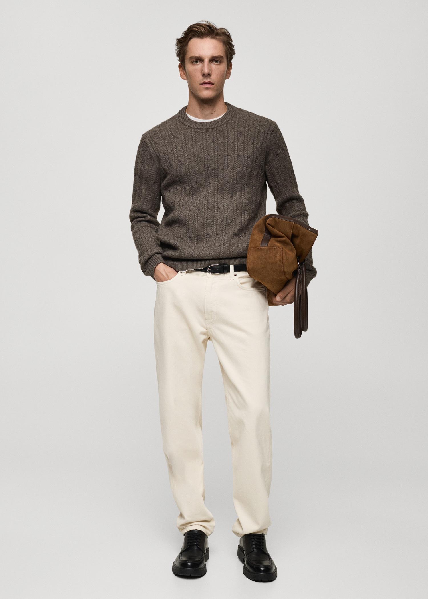 Braided knitted sweater - Men | MANGO USA Product Image