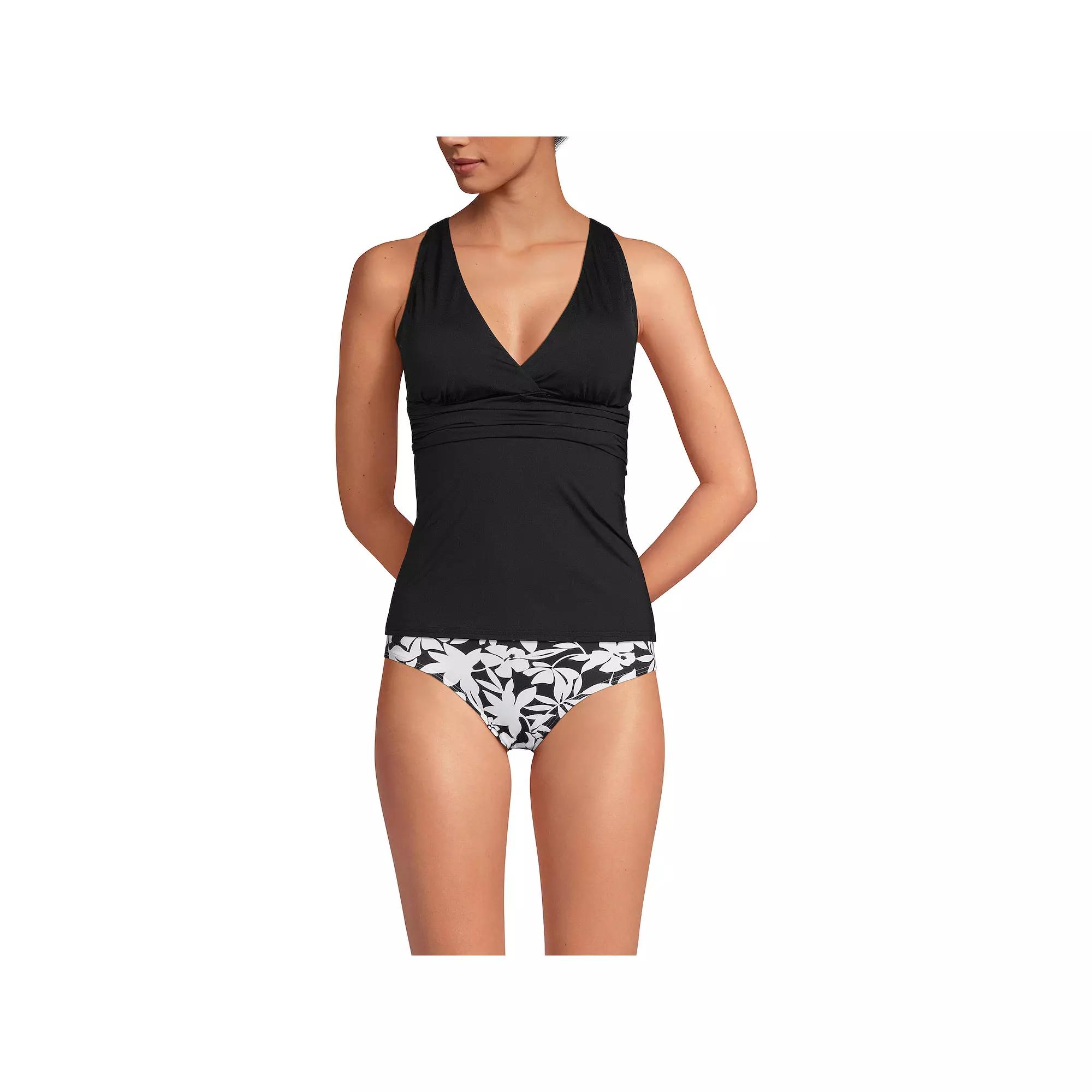 Petite Lands' End V-Neck Plunge X Back Tankini Top, Women's,  Product Image