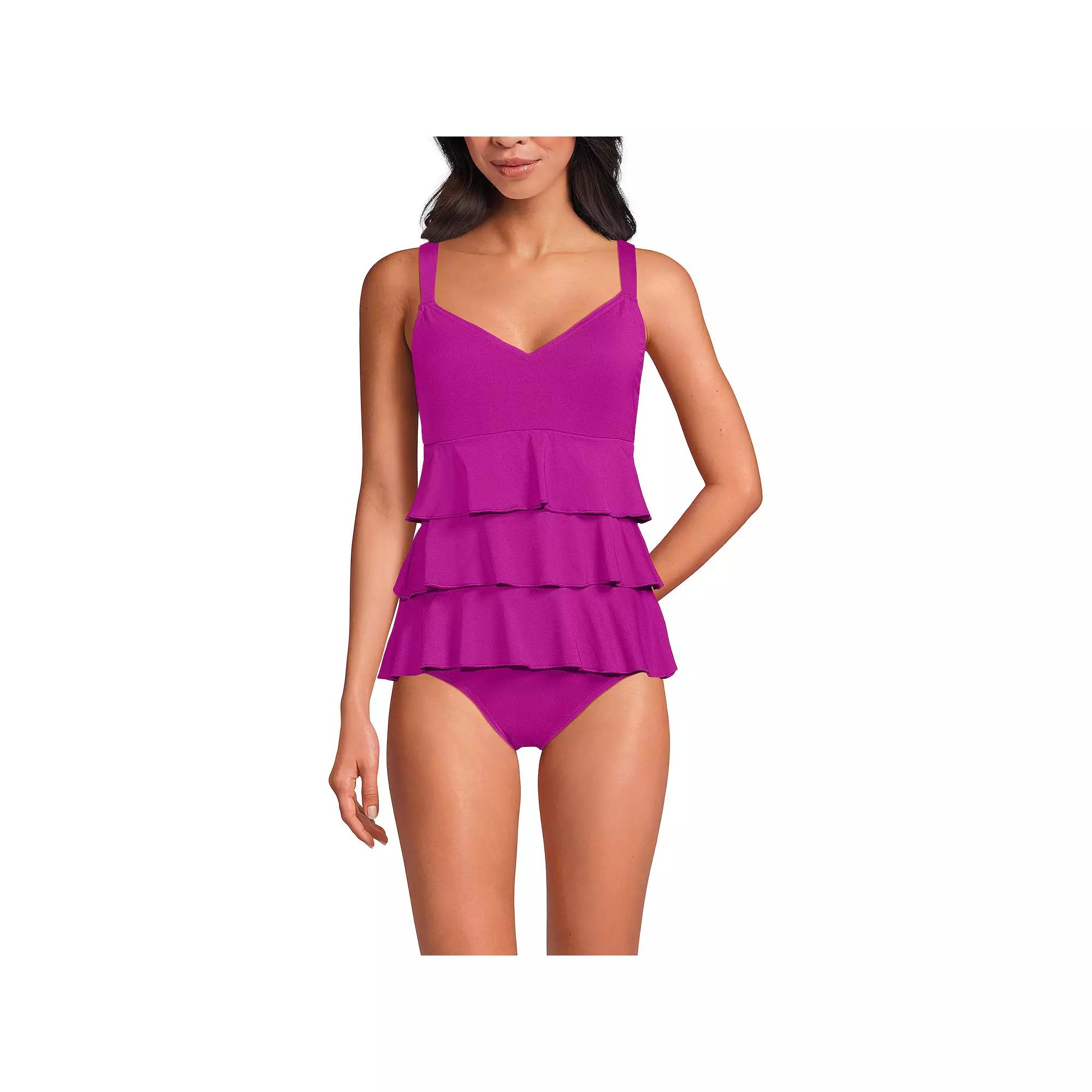 Women's Lands' End Ruffle Fauxkini One Piece Swim Suit,  Product Image