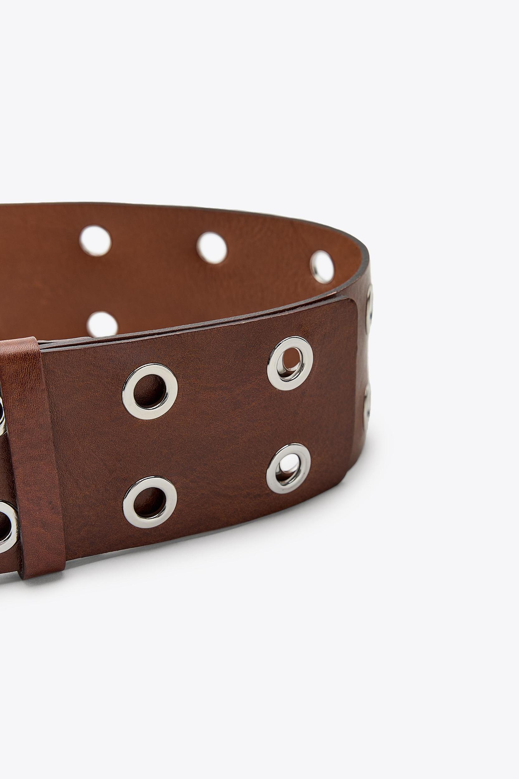STUDDED LEATHER BELT Product Image