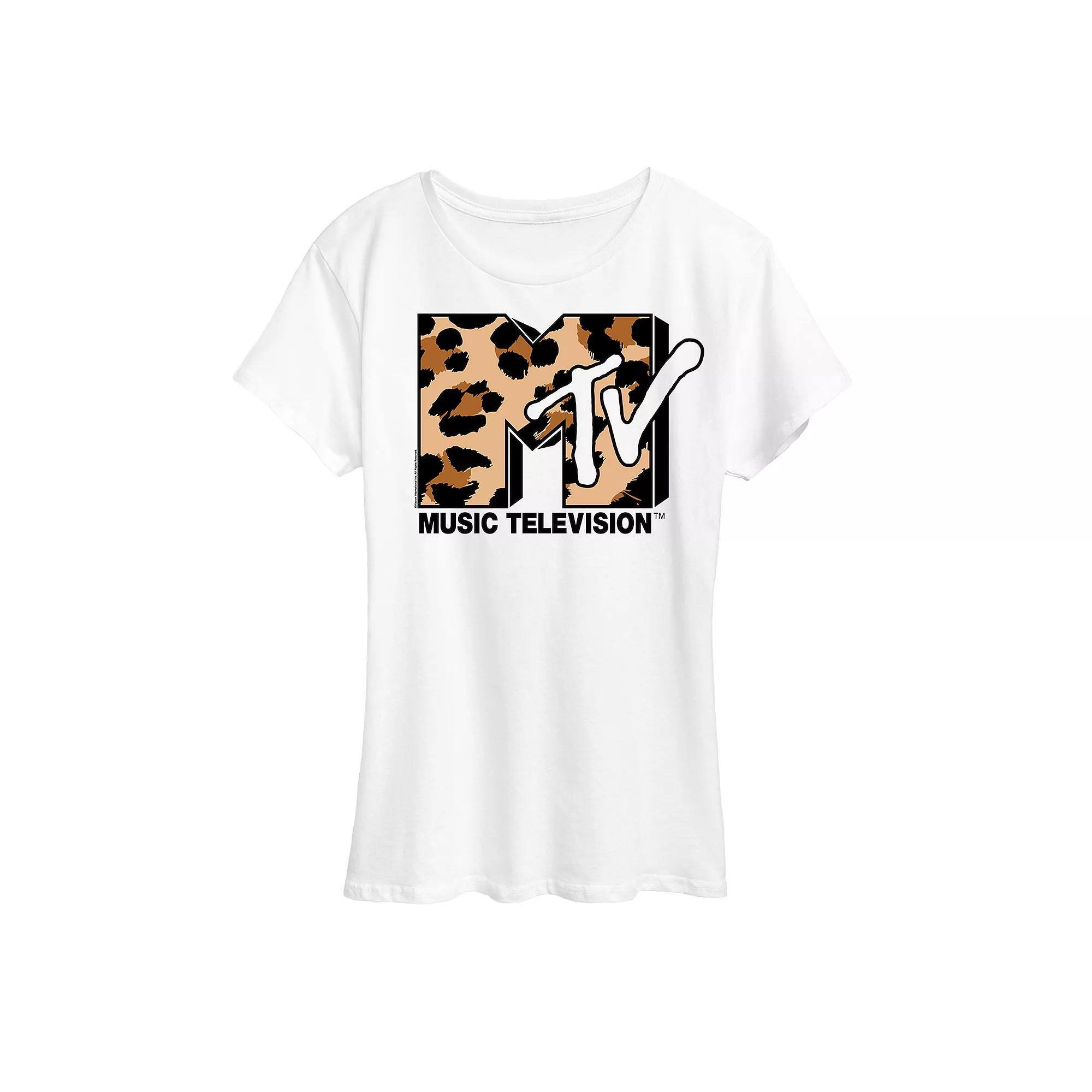 Women's MTV Leopard Art Graphic Tee,  Product Image