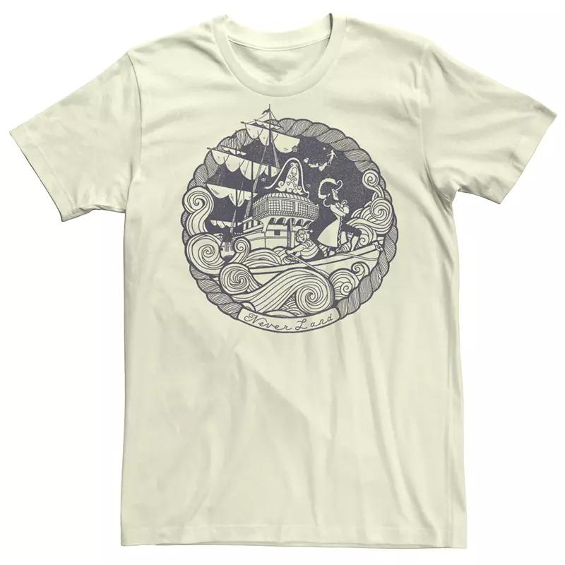 Disney's Peter Pan Men's Never Land Circle Vintage Logo Tee,  Product Image