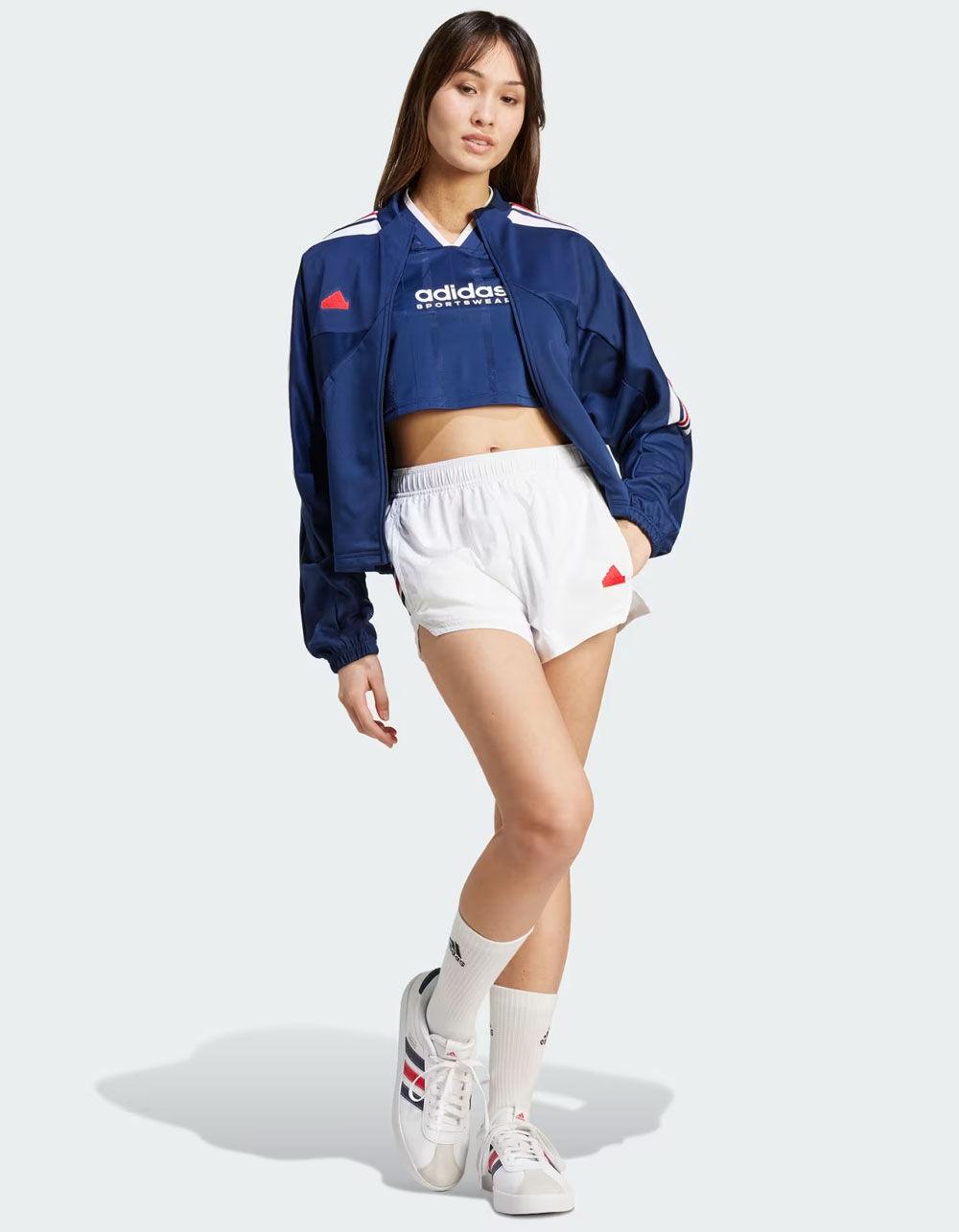 ADIDAS Trio Cut 3-Stripes Womens Crop Jersey - NAVY Product Image