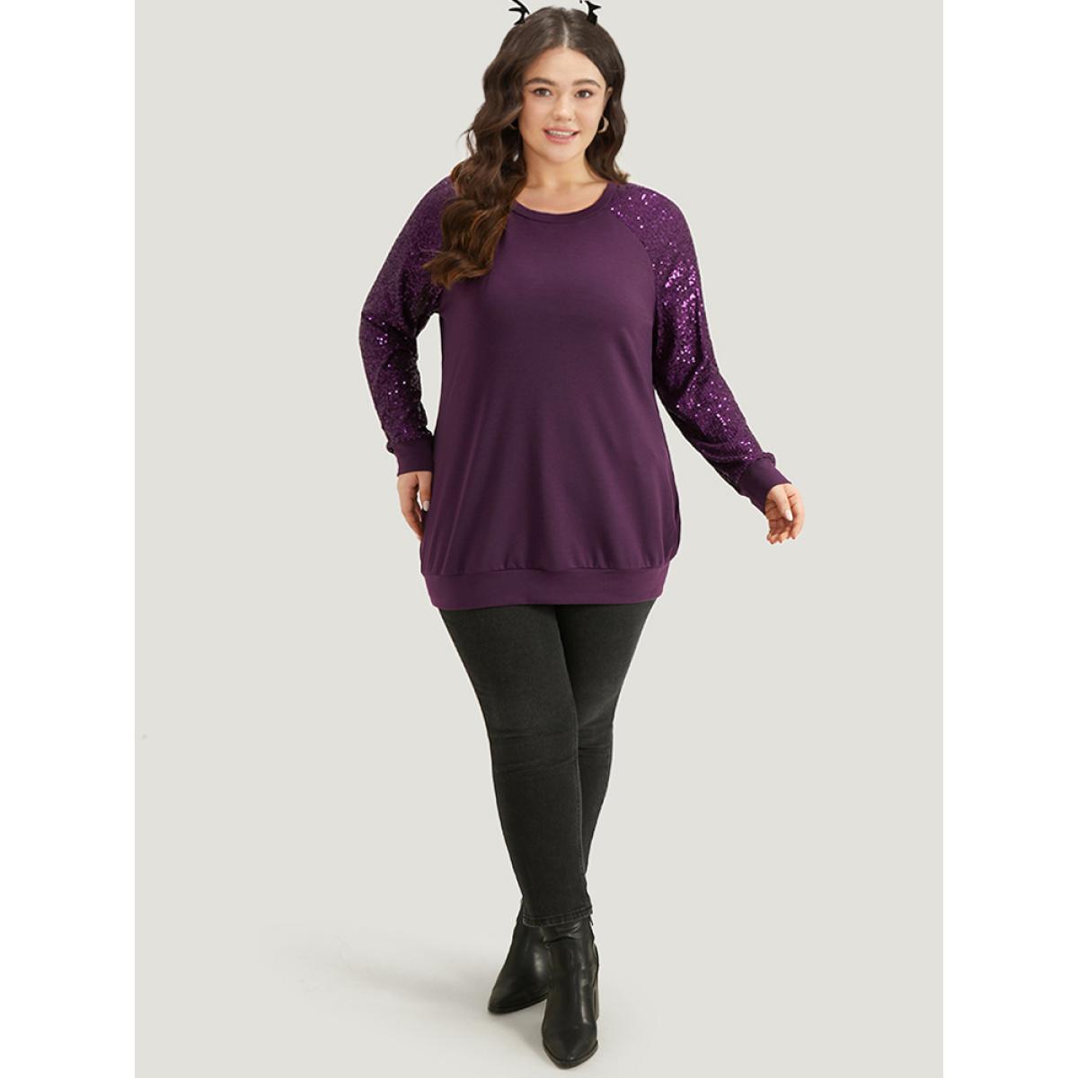 Plus Size Vintage Heather V Neck Rib Knit Sweatshirt Women DarkGreen Casual Rib Knit V-neck Dailywear Sweatshirts BloomChic 22-24/3X Product Image