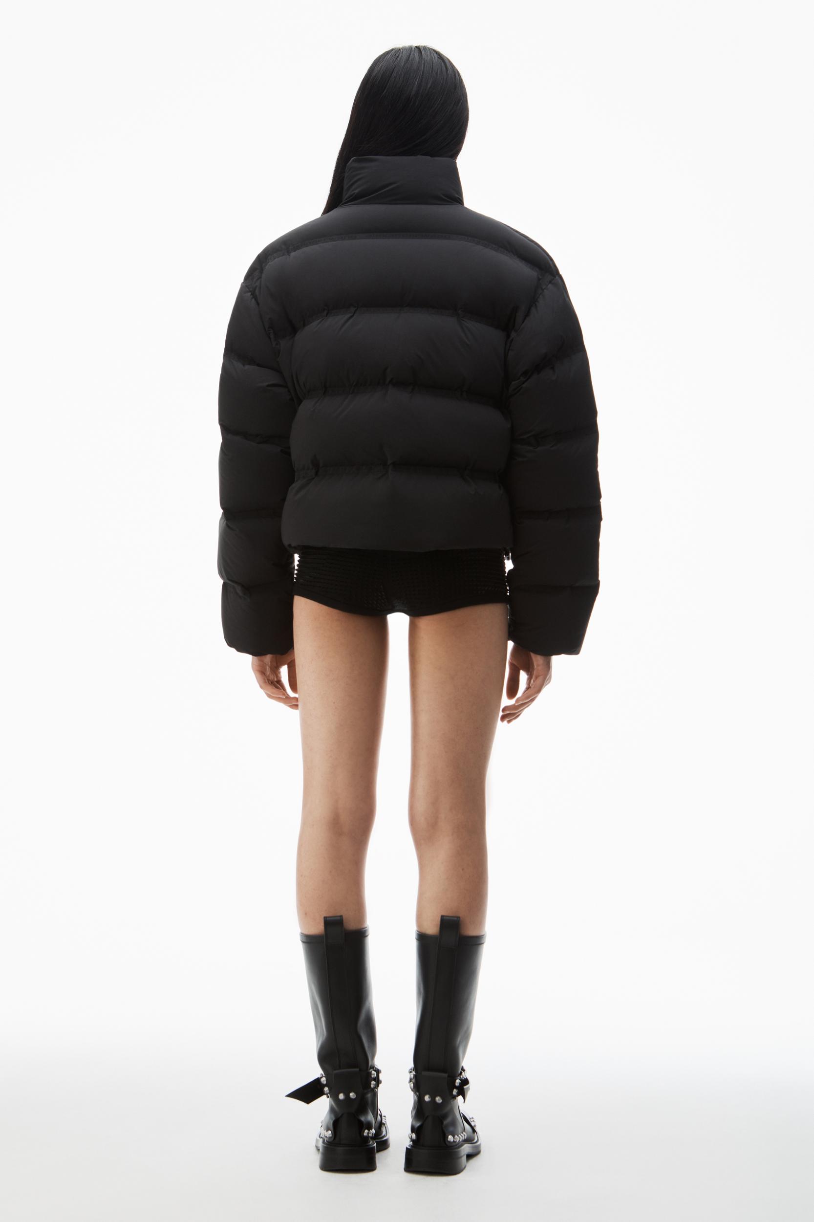 Cropped Puffer Coat With Reflective Logo Product Image