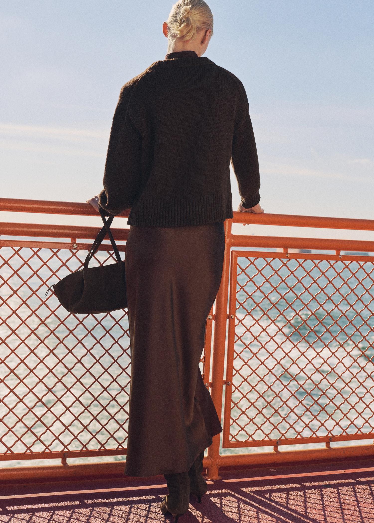 Midi satin skirt - Women | MANGO USA Product Image