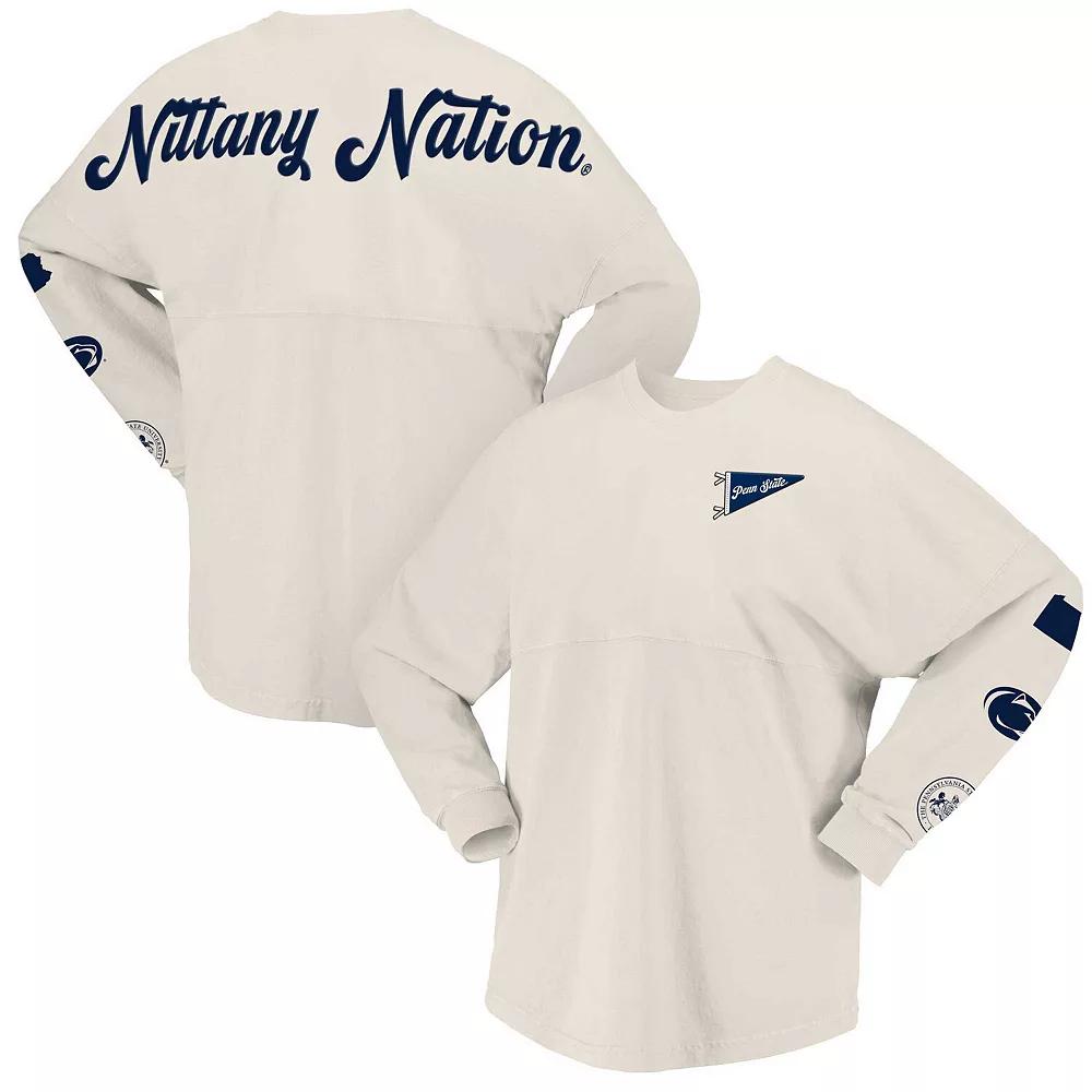 Women's Spirit Jersey Natural Penn State Nittany Lions Local Long Sleeve T-Shirt, Size: XL, Beige Product Image