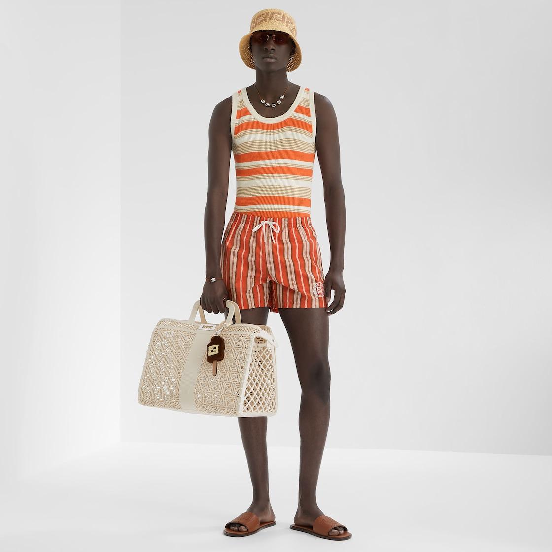 TopMulticolor-stripe organic cotton knit top Product Image