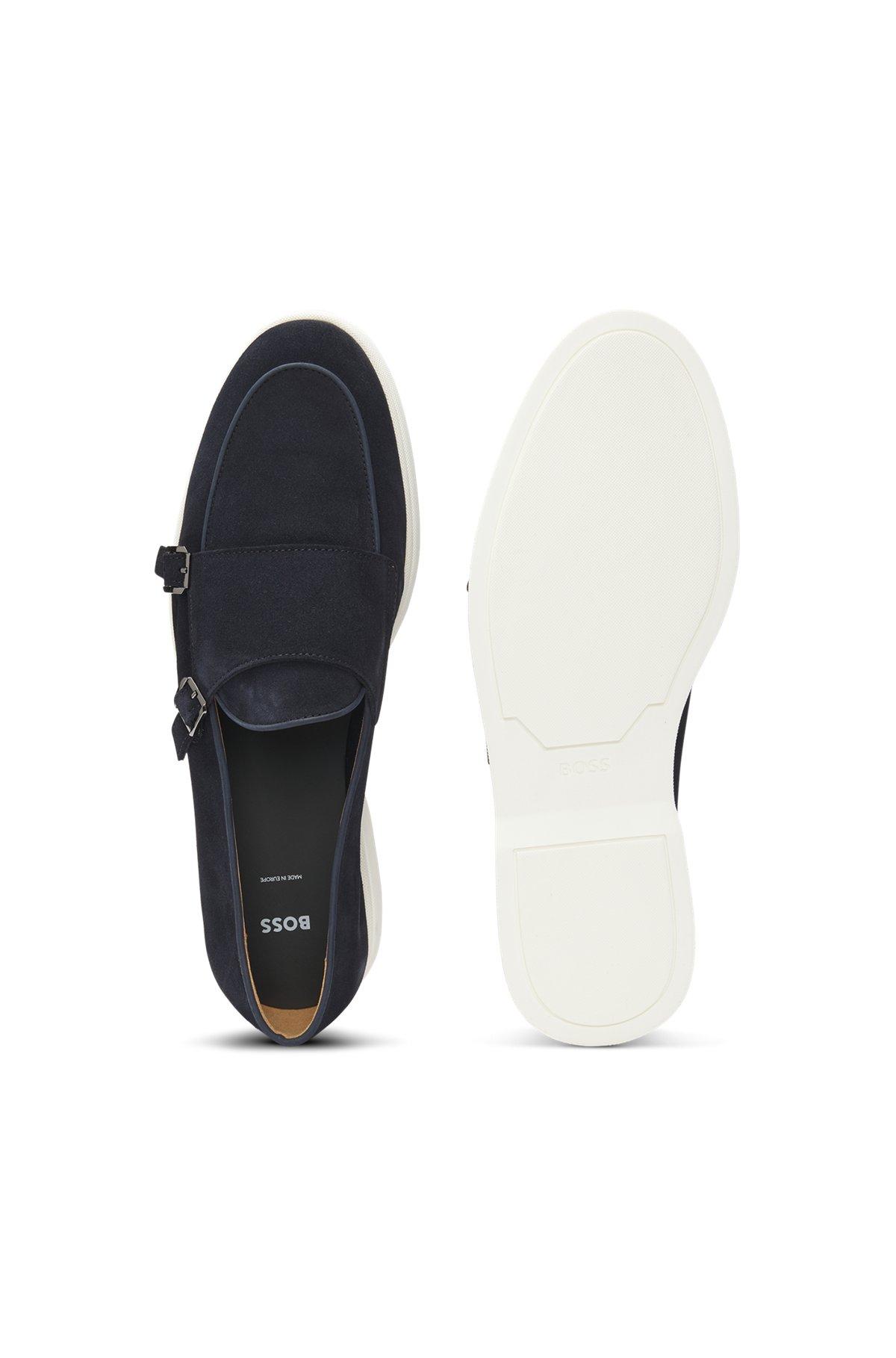 Suede monk shoe with contrast outsole Product Image