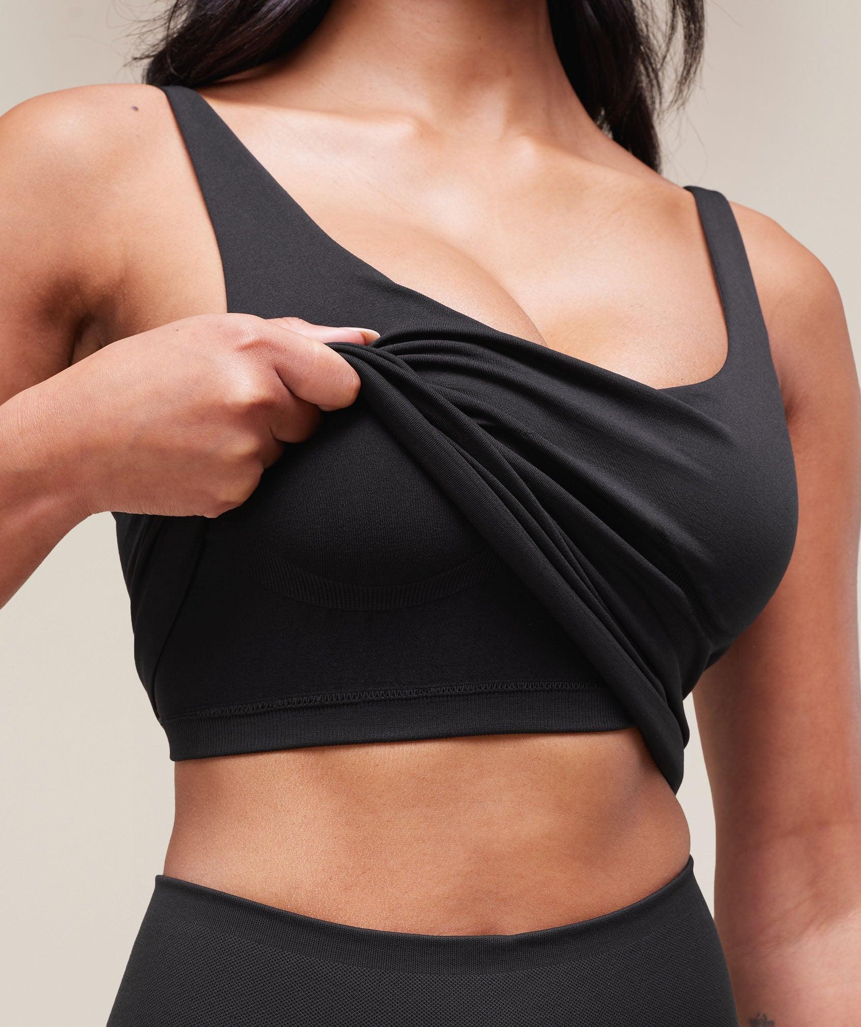 Gymshark Soft Sculpt Tank With Shelf - Black Female Product Image