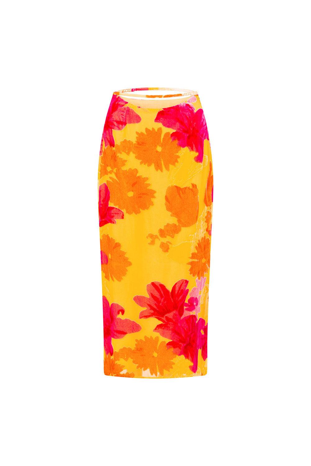 Sorrenta Midi Skirt - Floreale Sunny Product Image