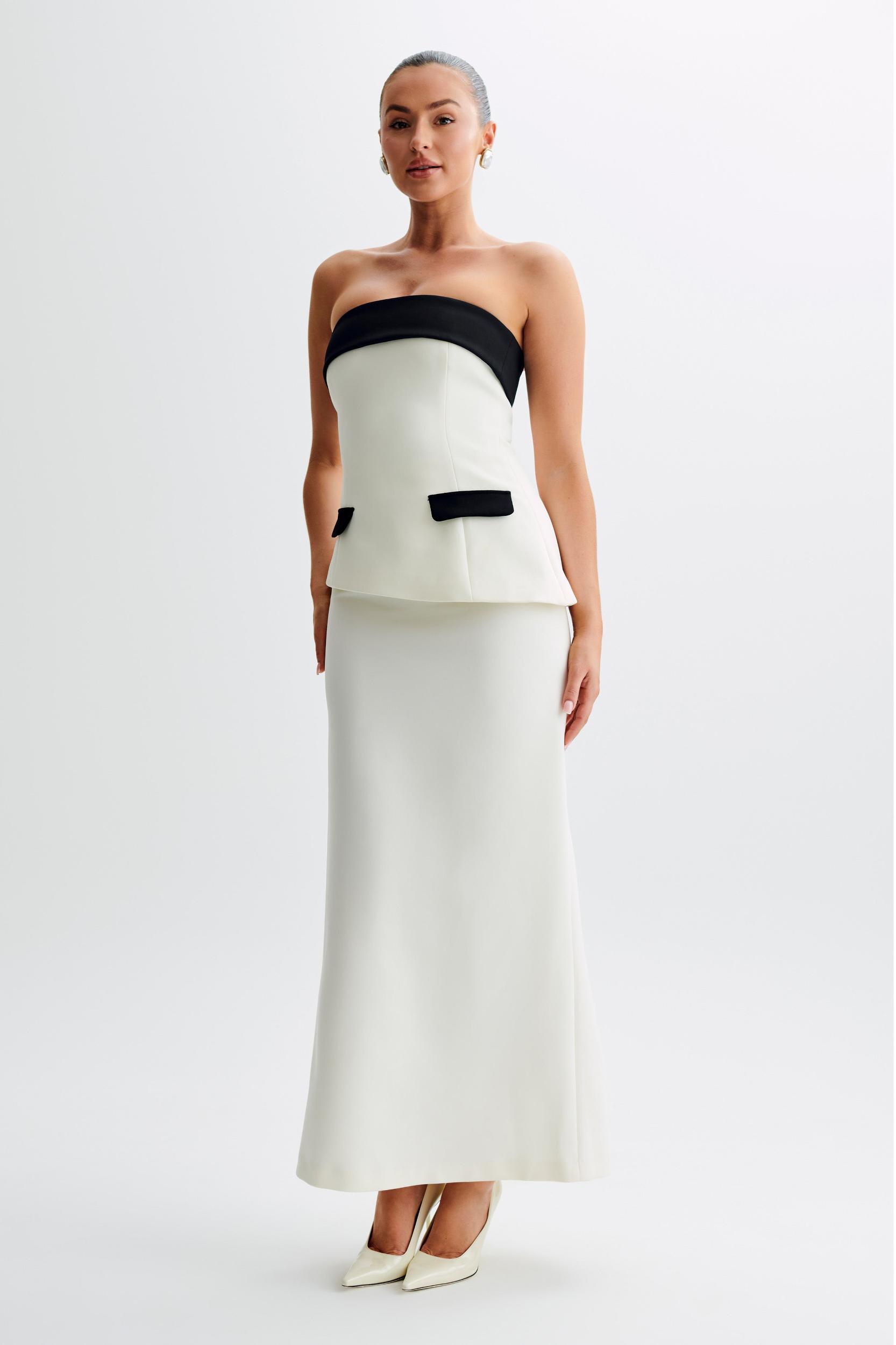 Micah Suiting Maxi Skirt - White Product Image