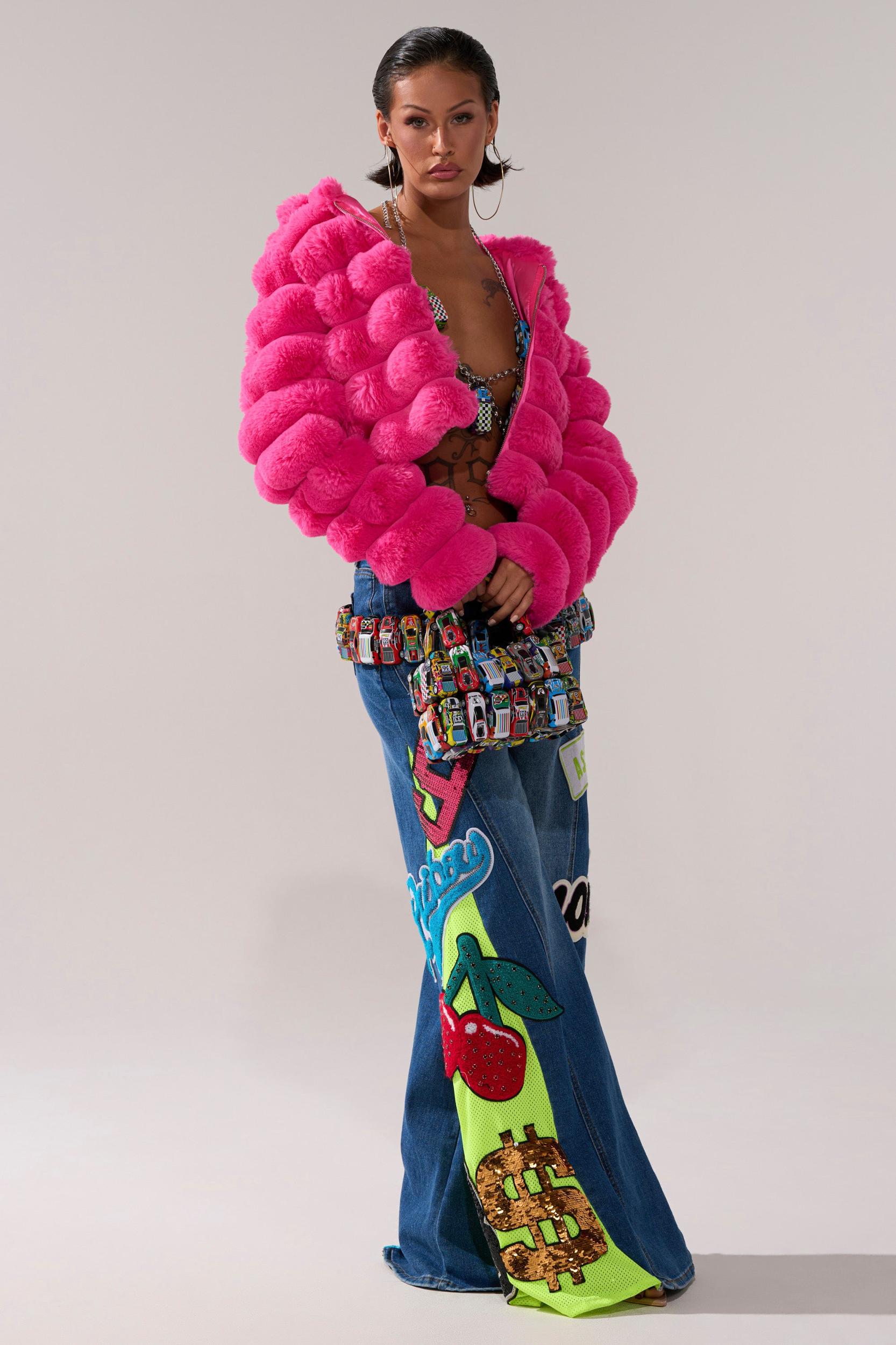 POPCORN FAUX FUR IN PINK Product Image