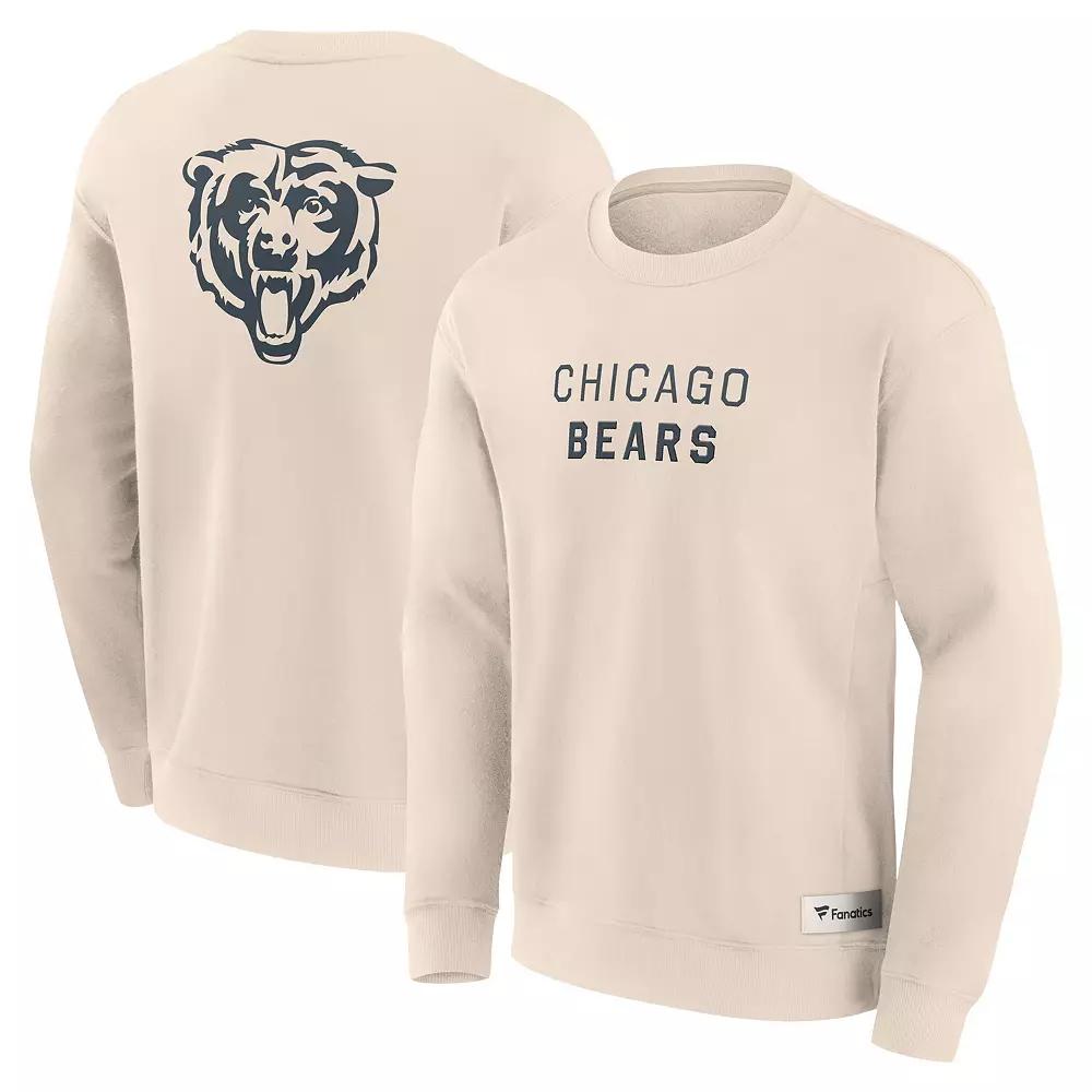 Men's Fanatics Cream Chicago Bears Elements Future Ground Lettering Pullover Sweatshirt,  Product Image