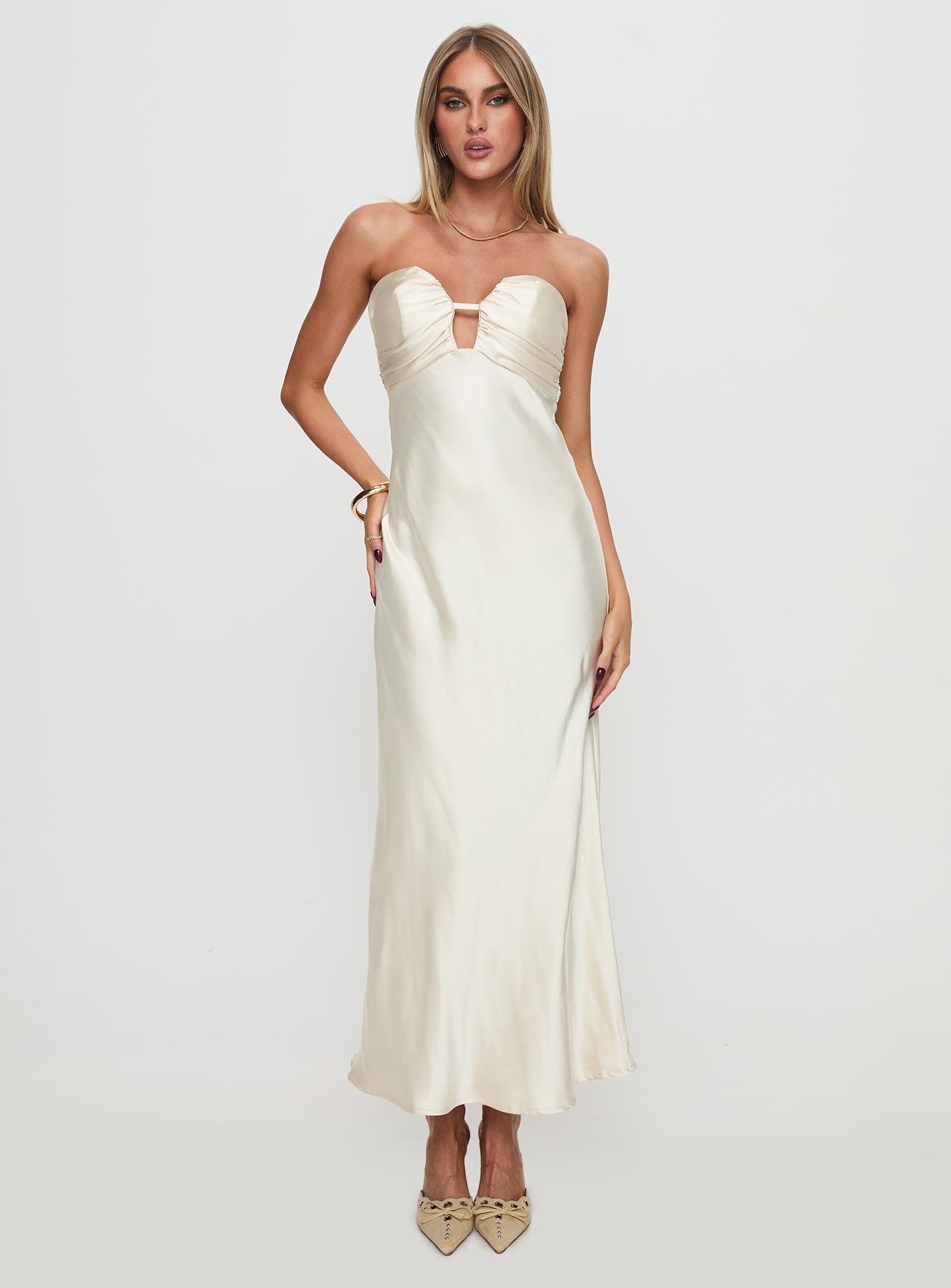 Cyprian Strapless Maxi Dress Champagne Product Image