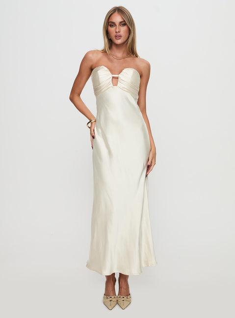 Cyprian Strapless Maxi Dress Champagne Product Image