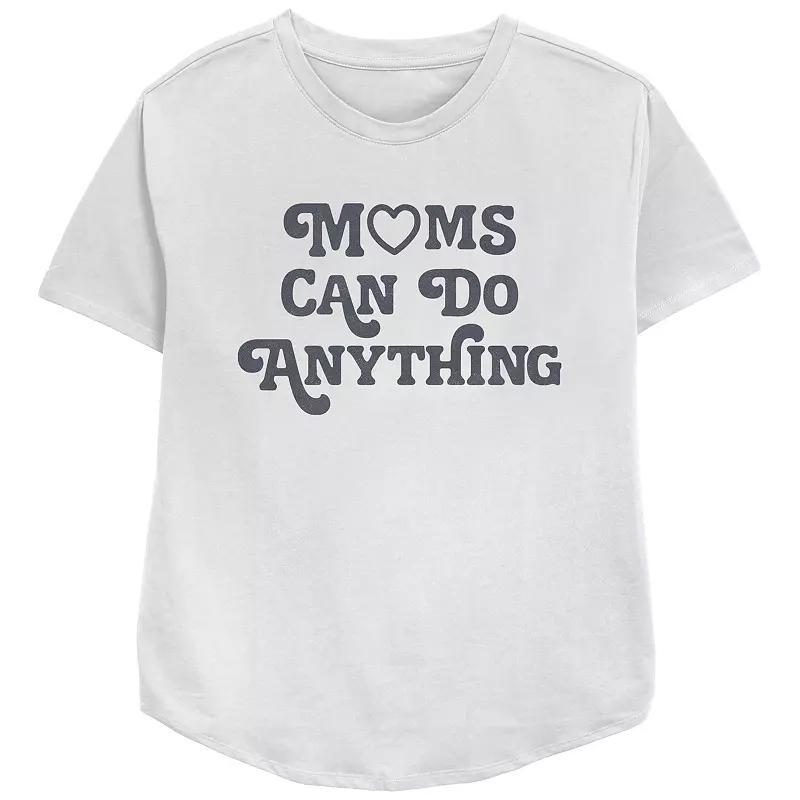 Women's Moms Can Do Anything Relaxed Fit Graphic Tee, Size: Large, White Product Image