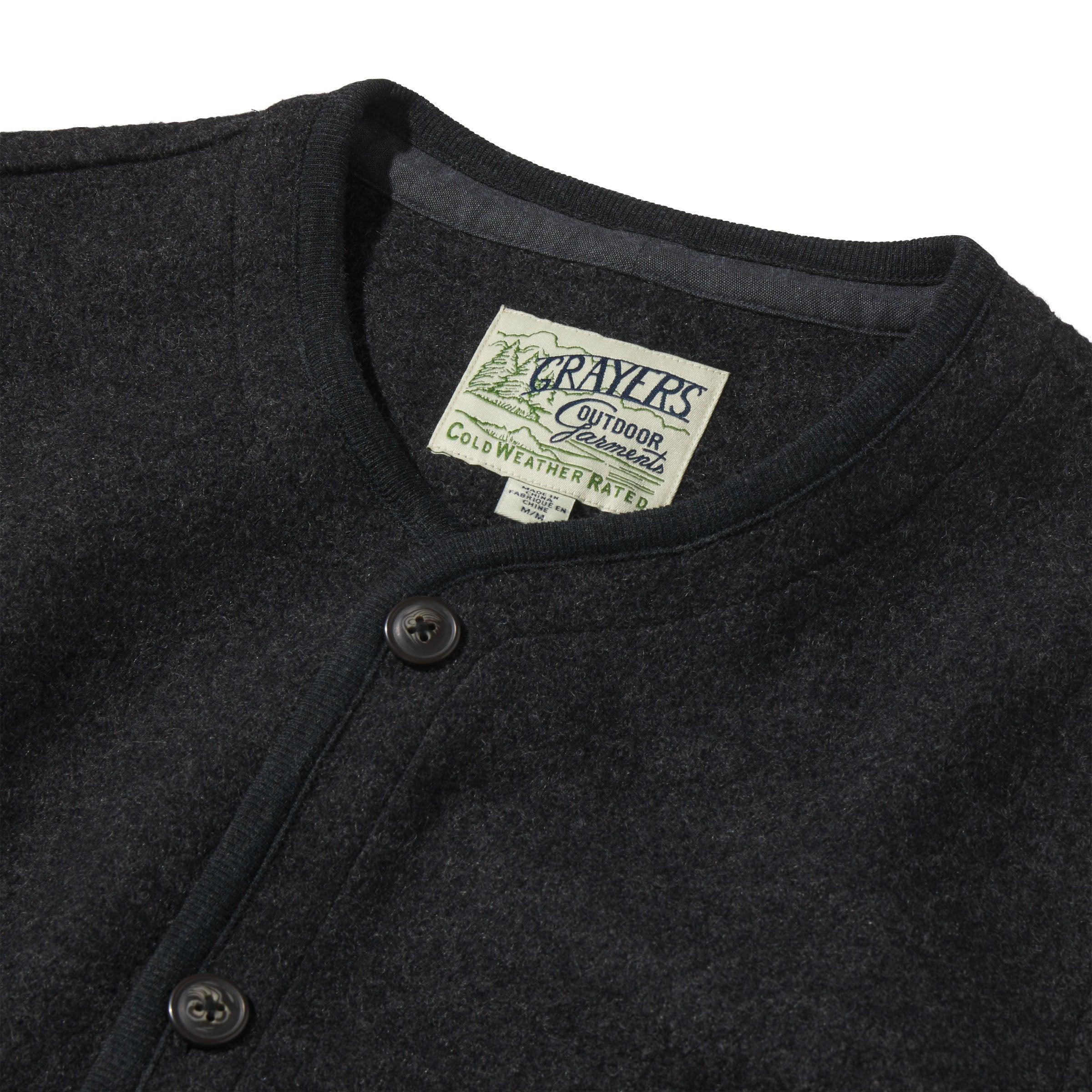 Burnham Knitted Boiled Wool Liner Jacket - Charcoal Product Image