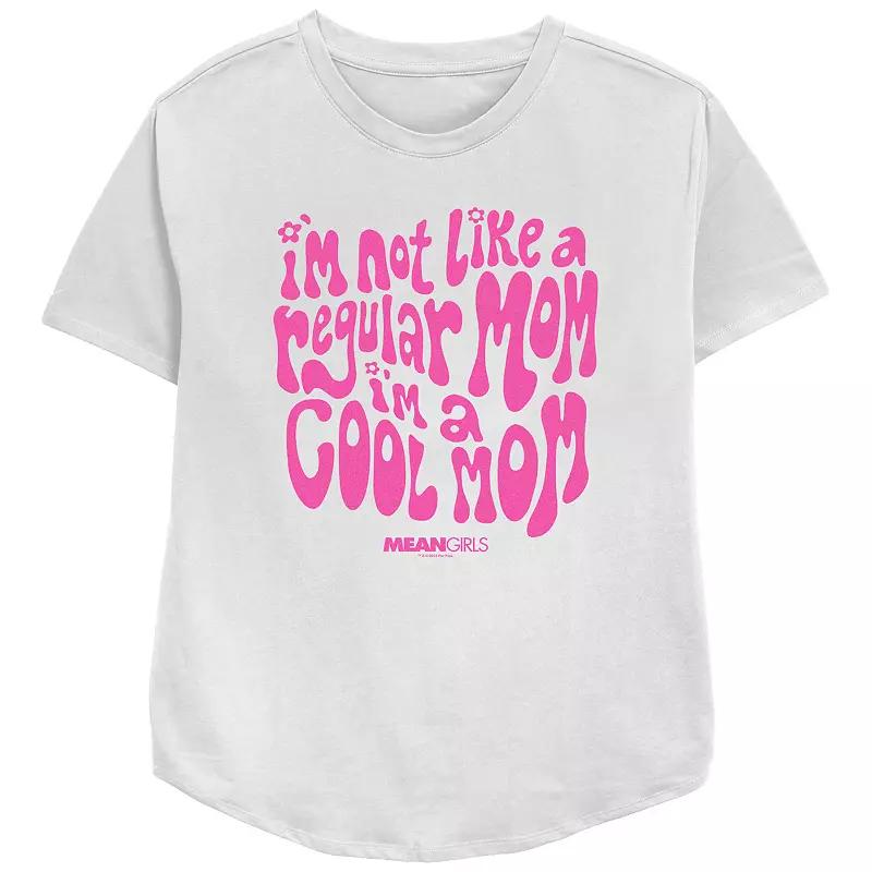 Women's Mean Girls I'm Not A Regular Mom I'm A Cool Mom Groovy Font Relaxed Fit Graphic Tee,  Product Image