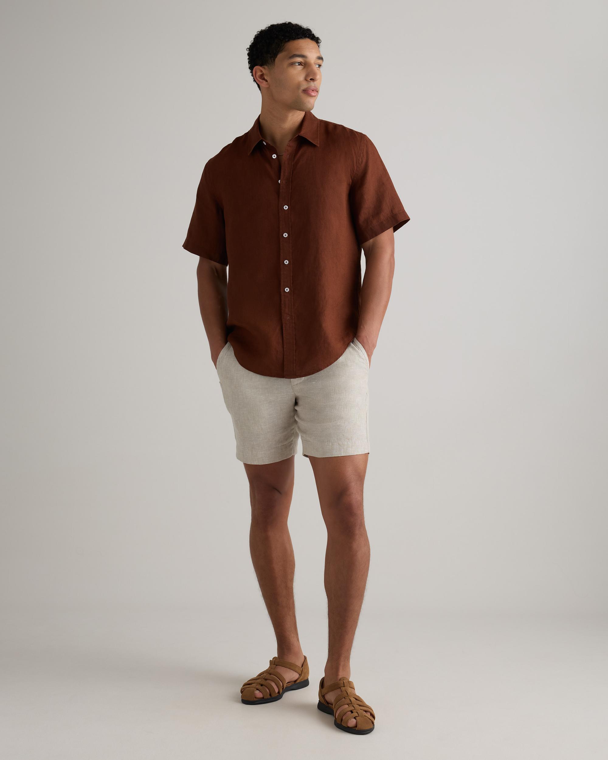 Quince | Men's 100% European Linen Relaxed Short Sleeve Shirt Product Image
