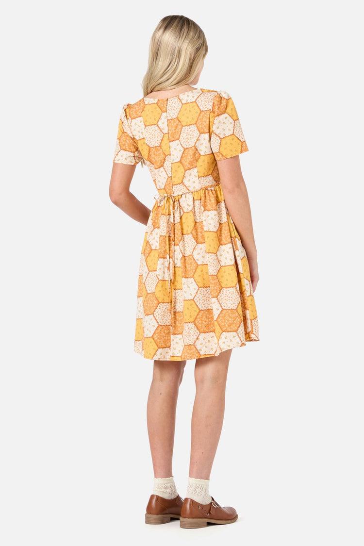 Patchwork Sleeved Mini Dress Product Image