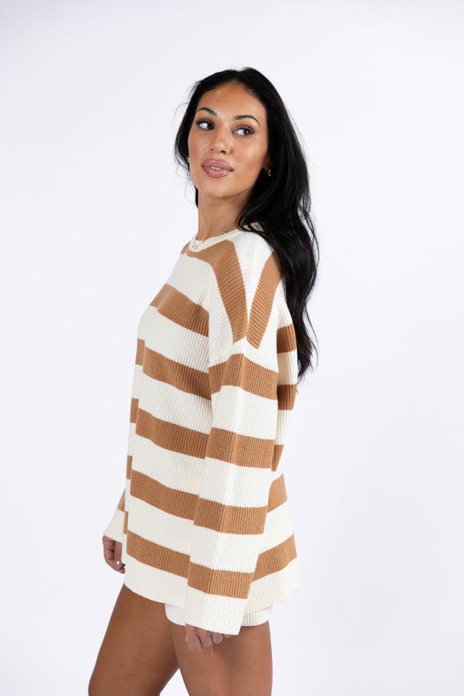 Sign Of The Times Ivory and Tan Striped Sweater Set SALE Product Image