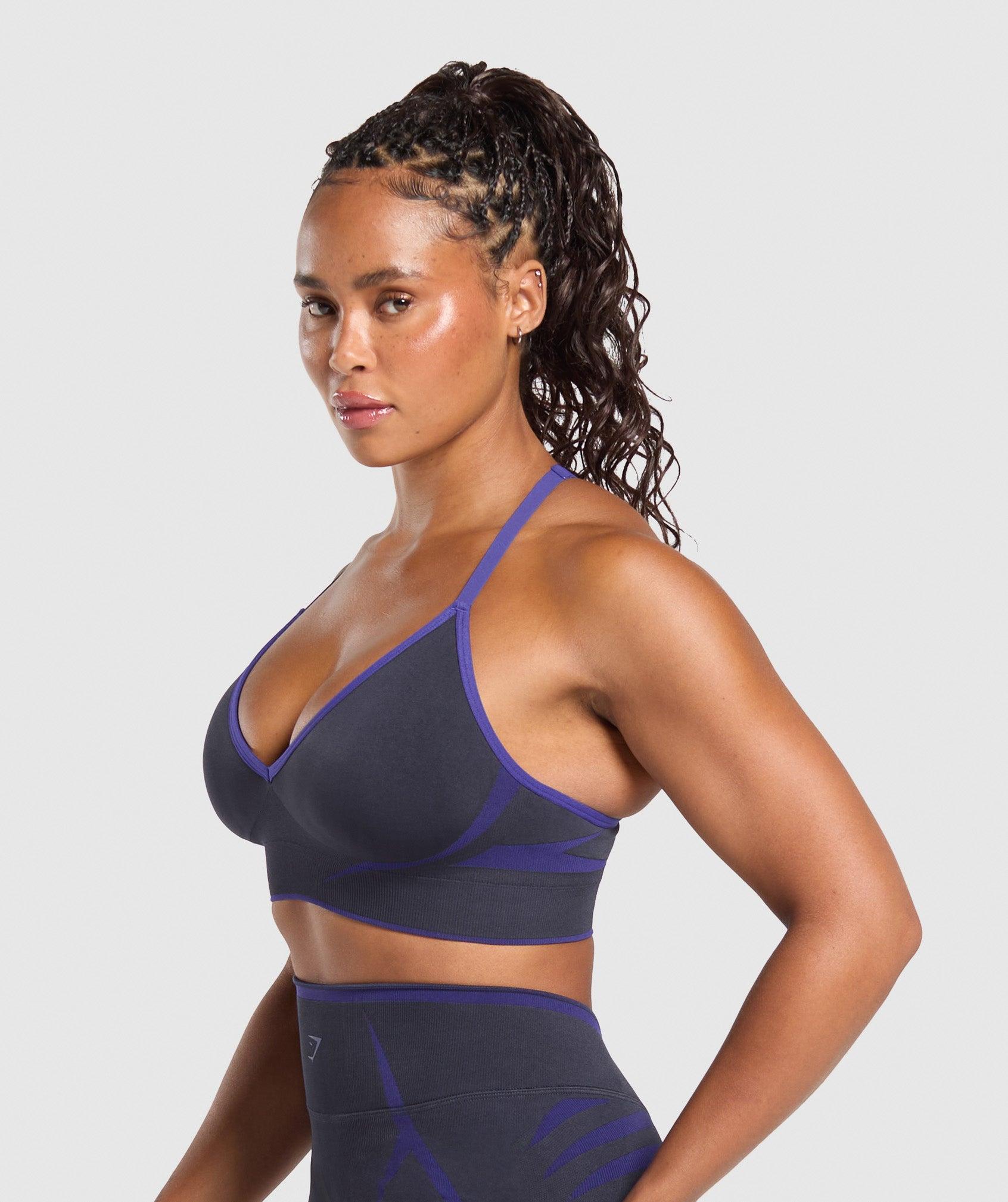 Gymshark Apex Lift  Seamless Sports Bra - Heavy Blue/Cobalt Purple Female Product Image