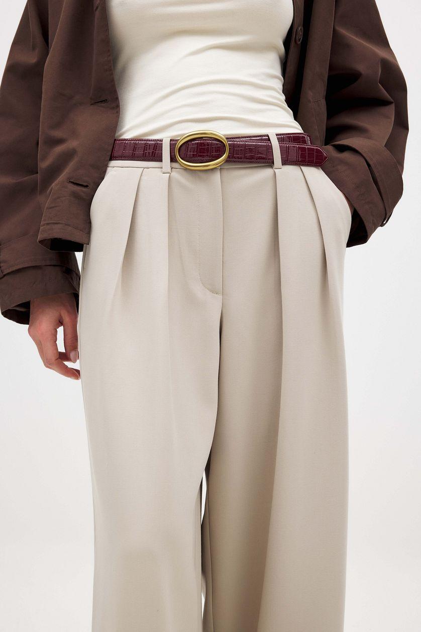 Wide High Waist Suit Pants Product Image