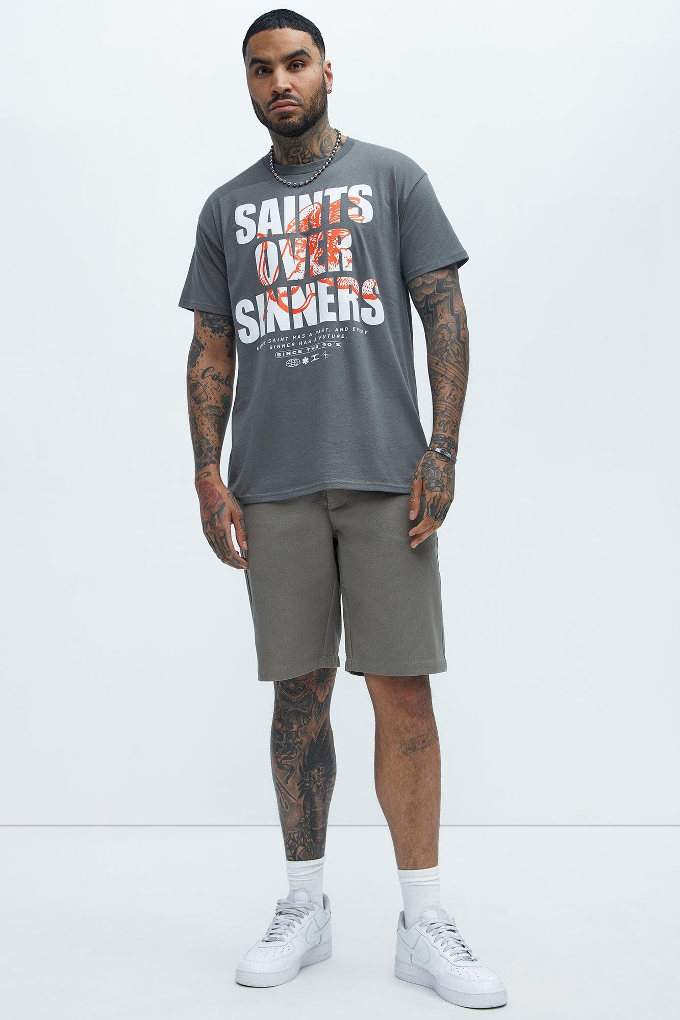 Saints Over Sinners Short Sleeve Tee - Charcoal Product Image