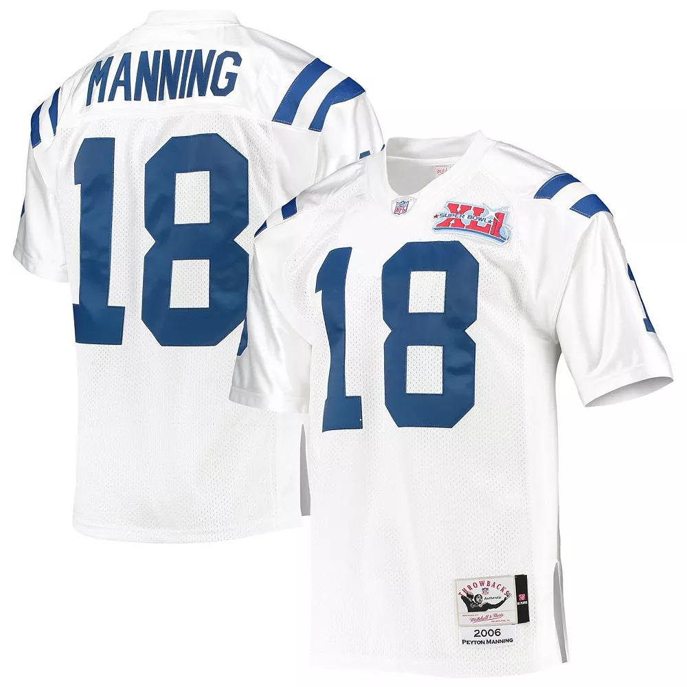 Men's Mitchell & Ness Peyton Manning White Indianapolis Colts 2006 Authentic Throwback Retired Player Jersey, Size: 40 Product Image