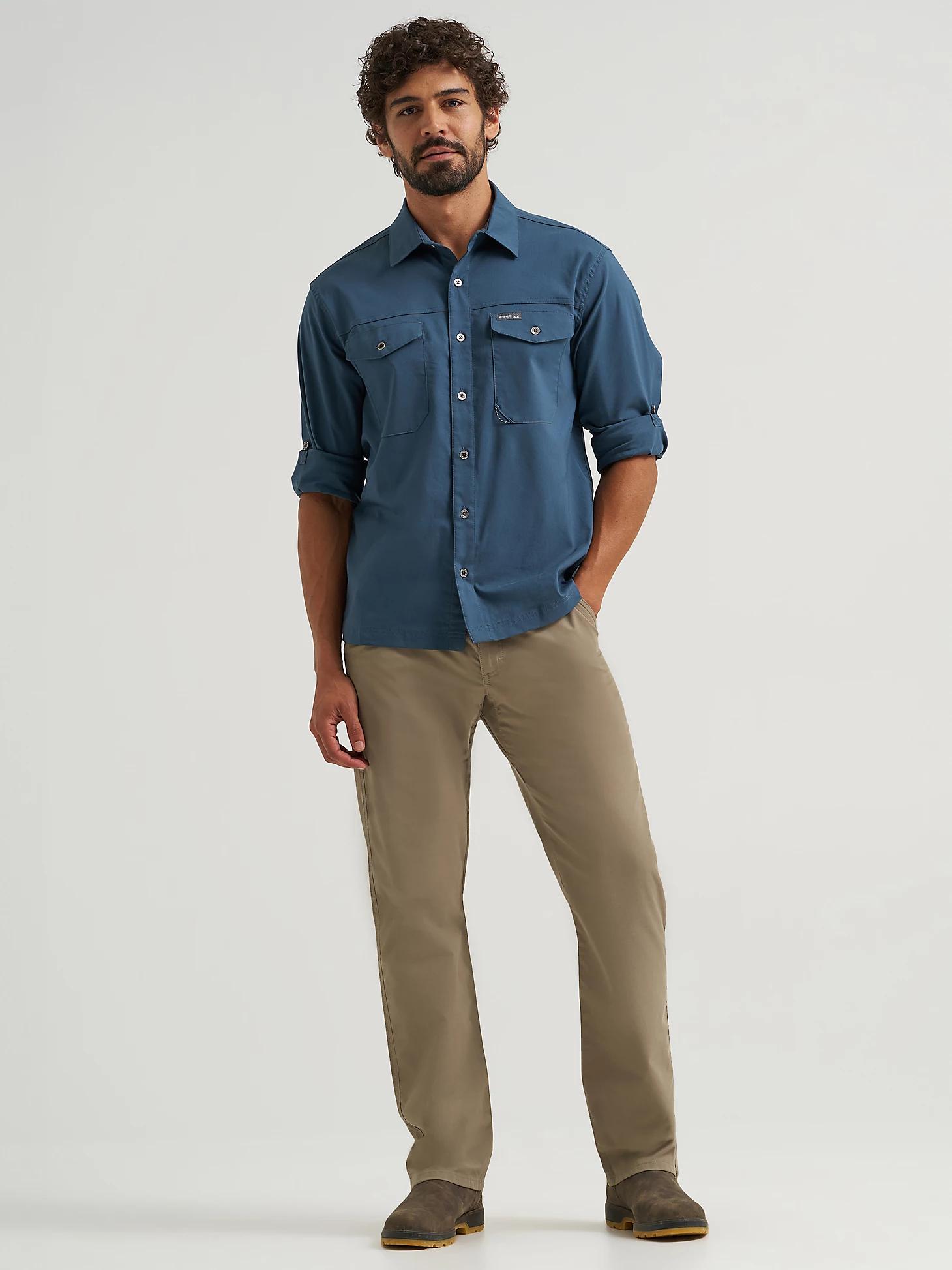 Men's Outdoor Stretch Solid Shirt in Midnight Navy Product Image