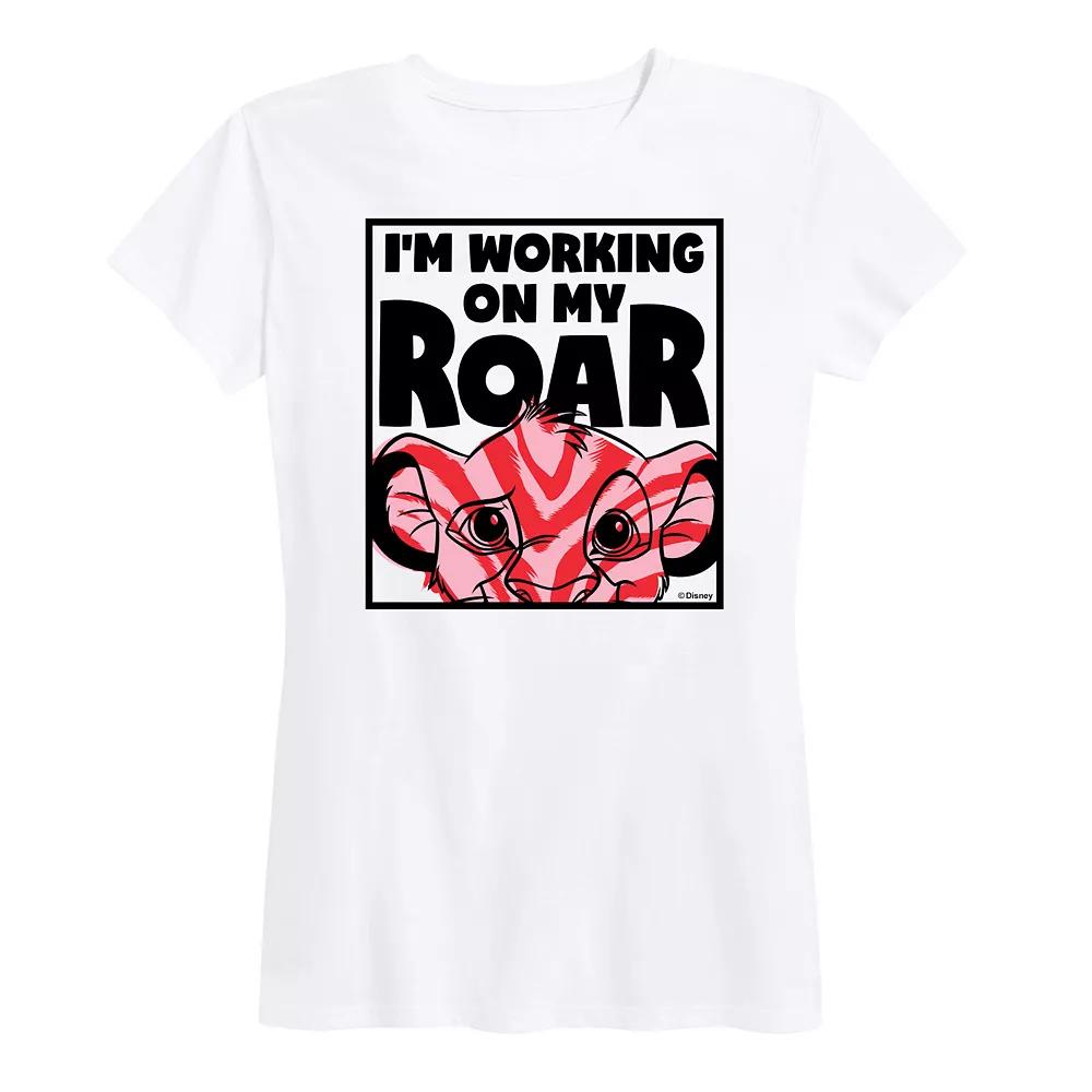 Disney's Lion King Simba Women's I'm Working On My Roar Graphic Tee,  Product Image
