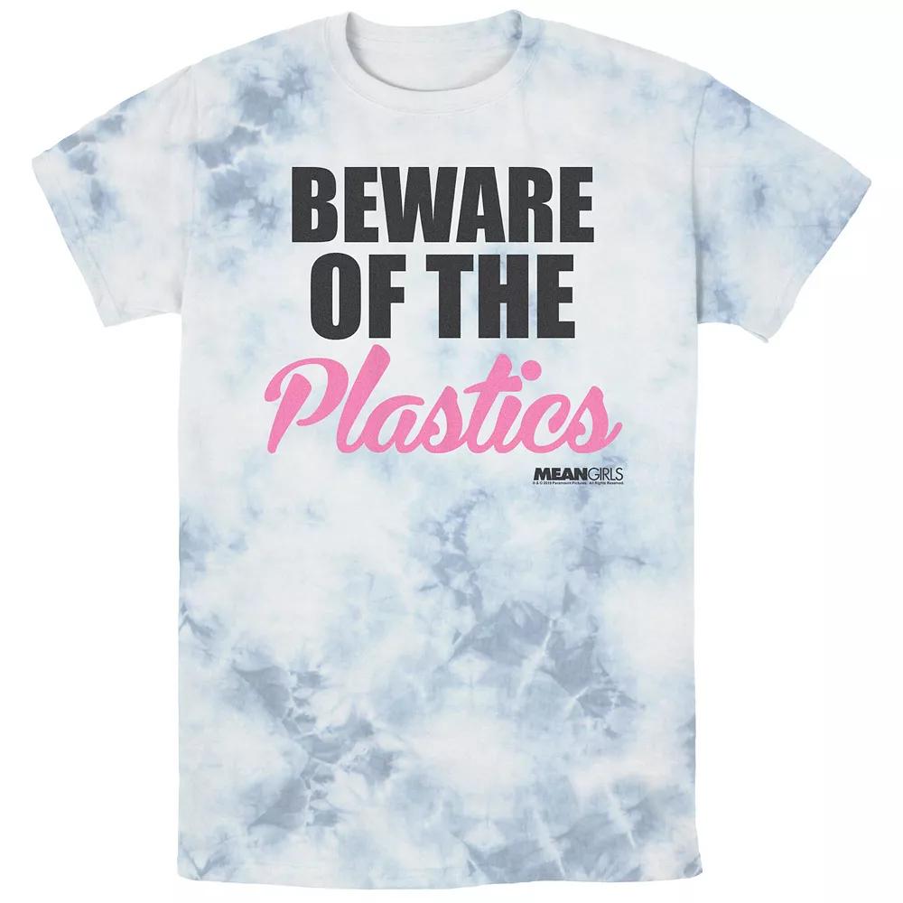 Men's Mean Girls Beware Of The Plastics Bombard Wash Graphic Tee, Size: Medium, White Blue Product Image