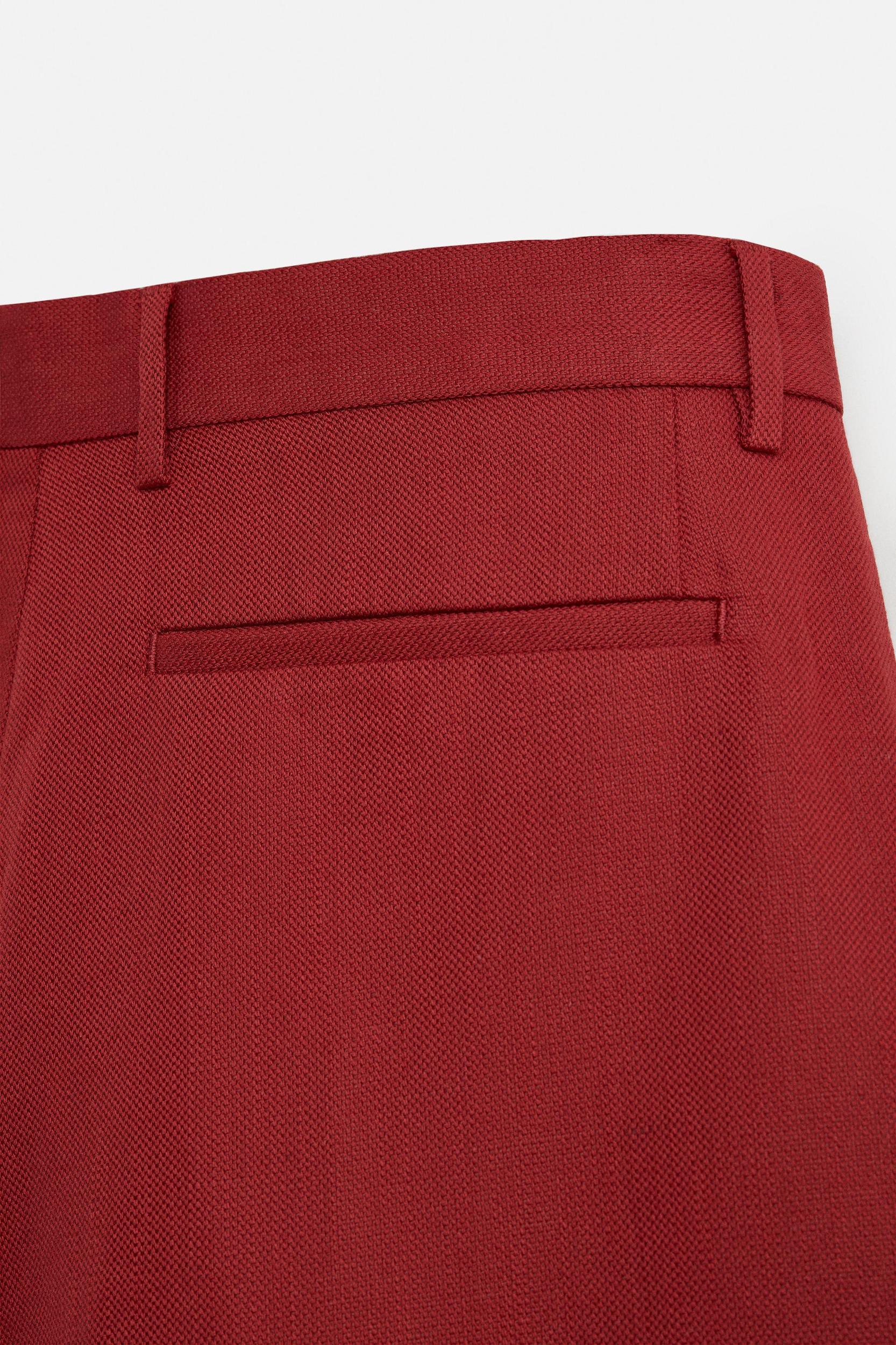 COTTON LINEN TEXTURED BERMUDA SHORTS Product Image