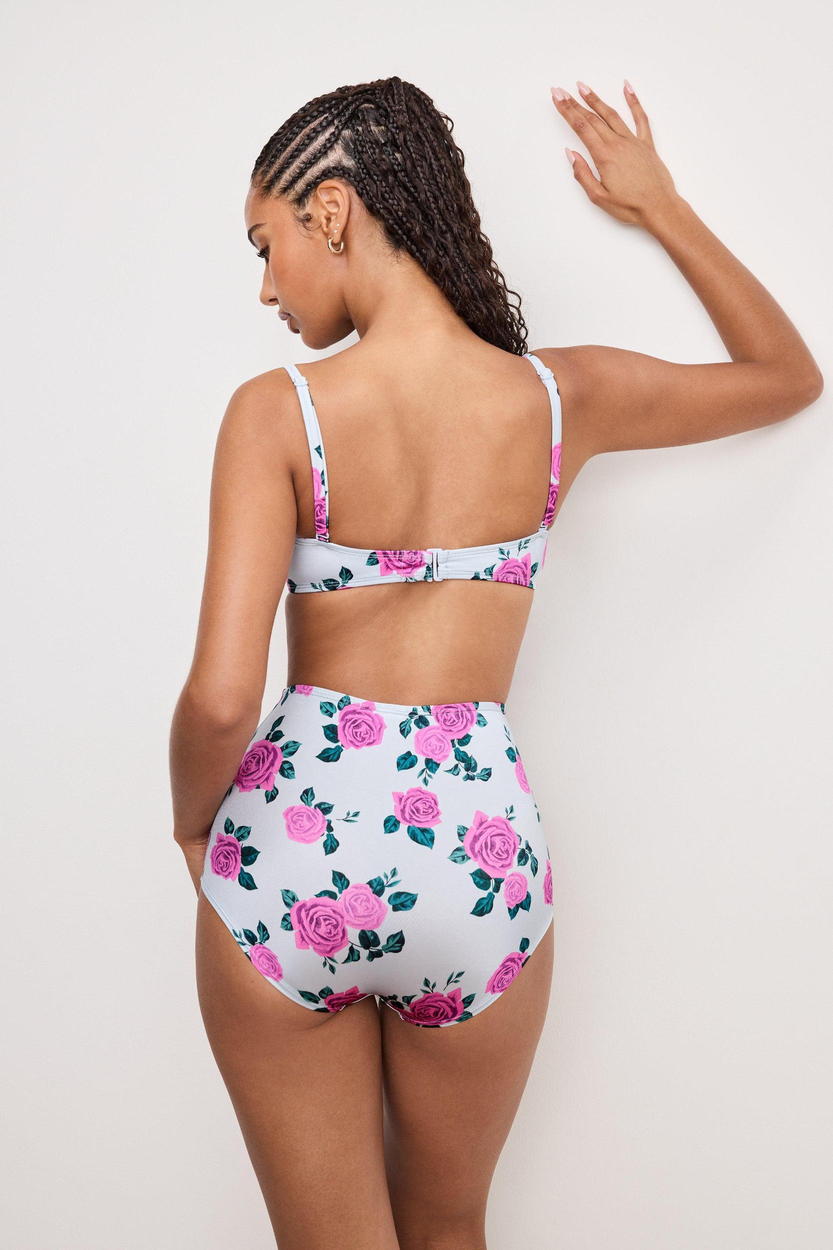 SATIN UNDERWIRE BIKINI TOP | VINTAGE ROSE001 Product Image